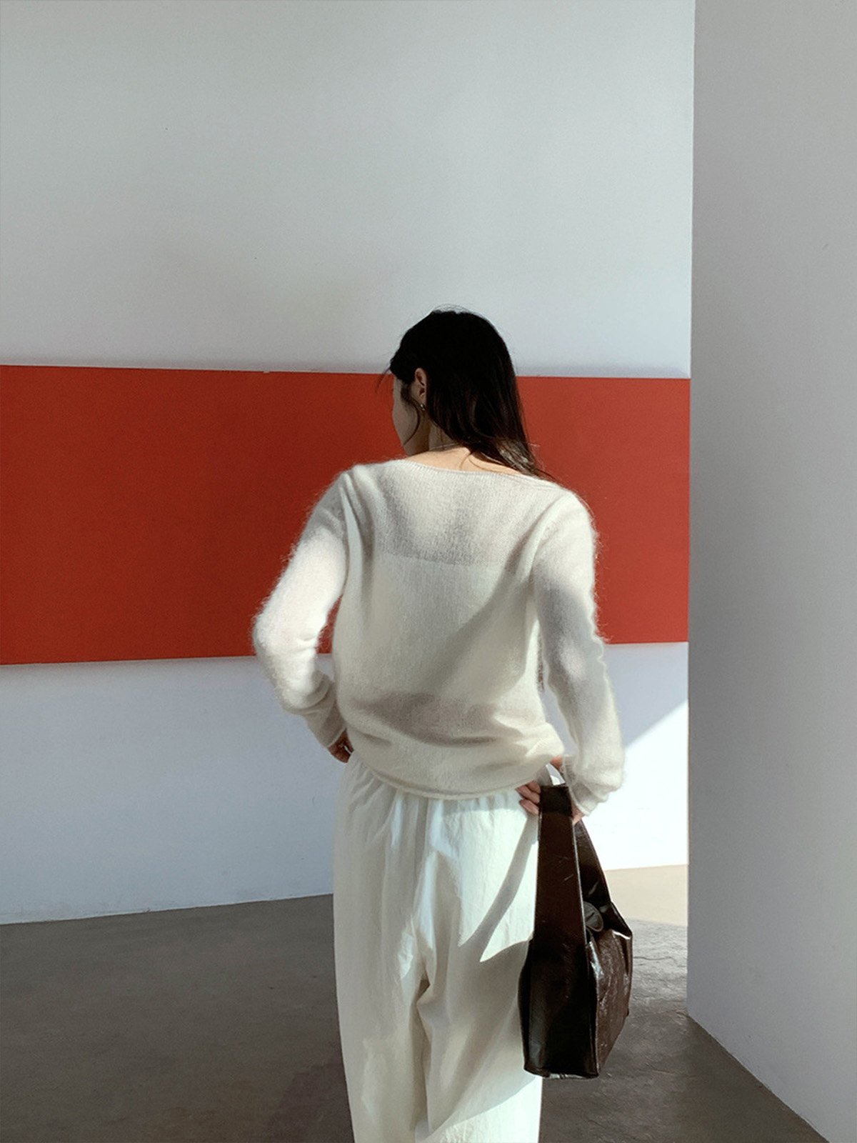 Superfine Mohair and Wool Pullover Sweater D411511133 - 图片 4