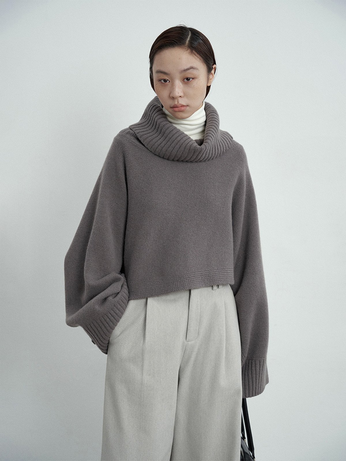 100%Wool Loose Turtlneck Sweater L4215441244 - 图片 3