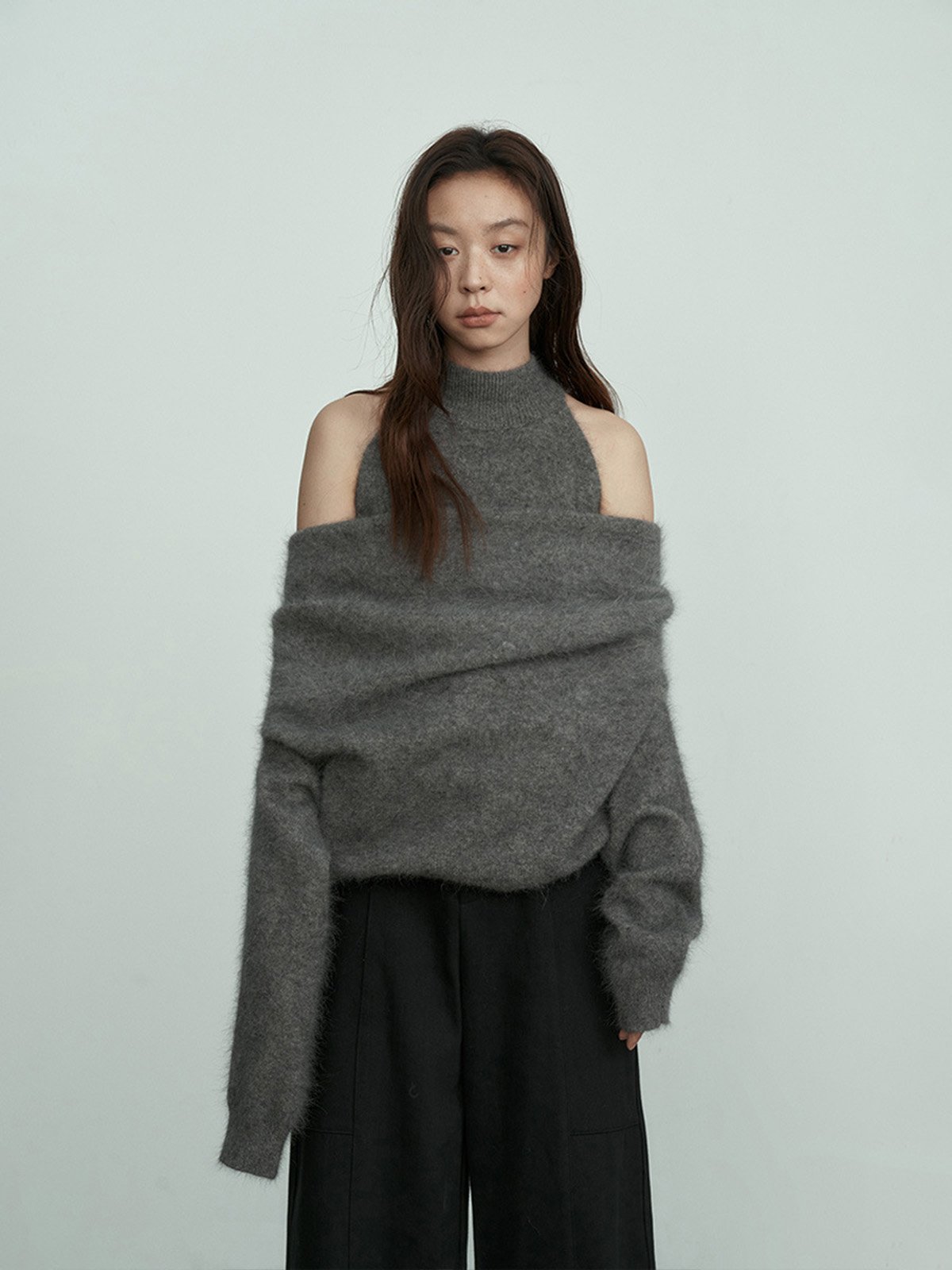 V-neck Loose Warm Sweater L4215241297 - 图片 3