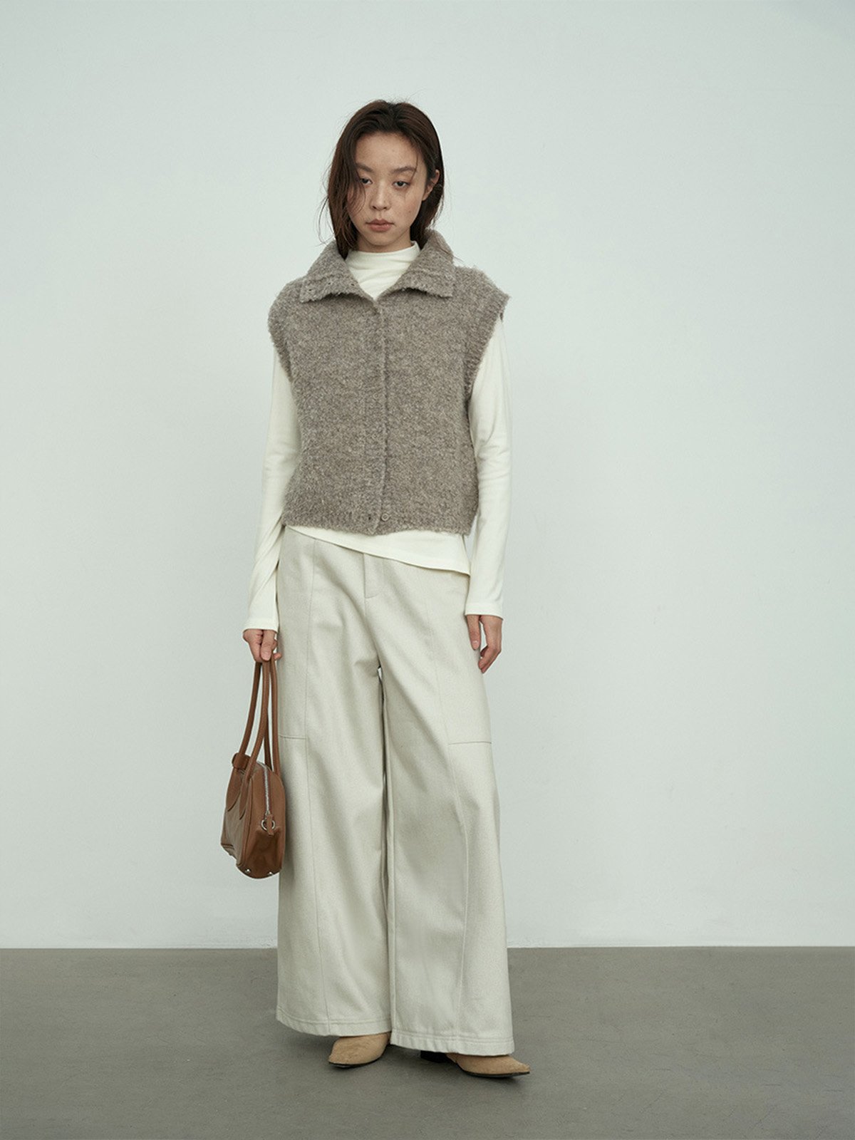 Sleeveless Wool Cardigan Vest Sweater L4206241290 - 图片 2