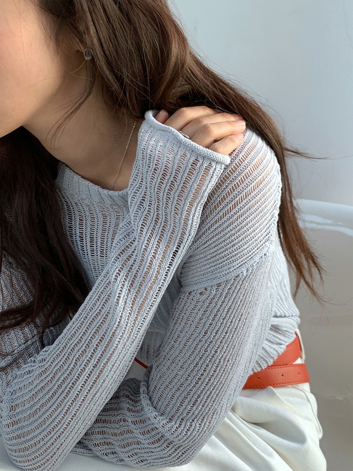 Tencel, Cotton and Paper Knitwear in Summer D411541028 - 图片 3