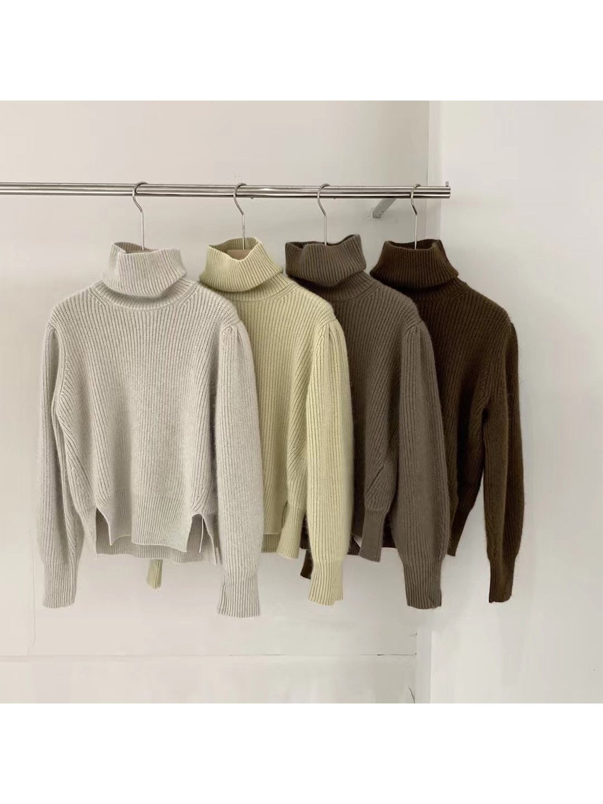 30% Raccoon and 10%Wool Turn-down collar Heavy Sweater LD2MAL561 - 图片 4