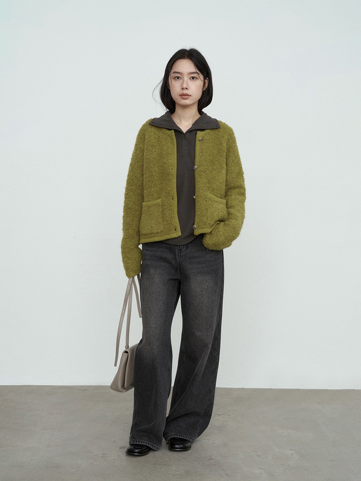 15% Wool Cardigan Sweater Single-breasted L4206241523 - 图片 2