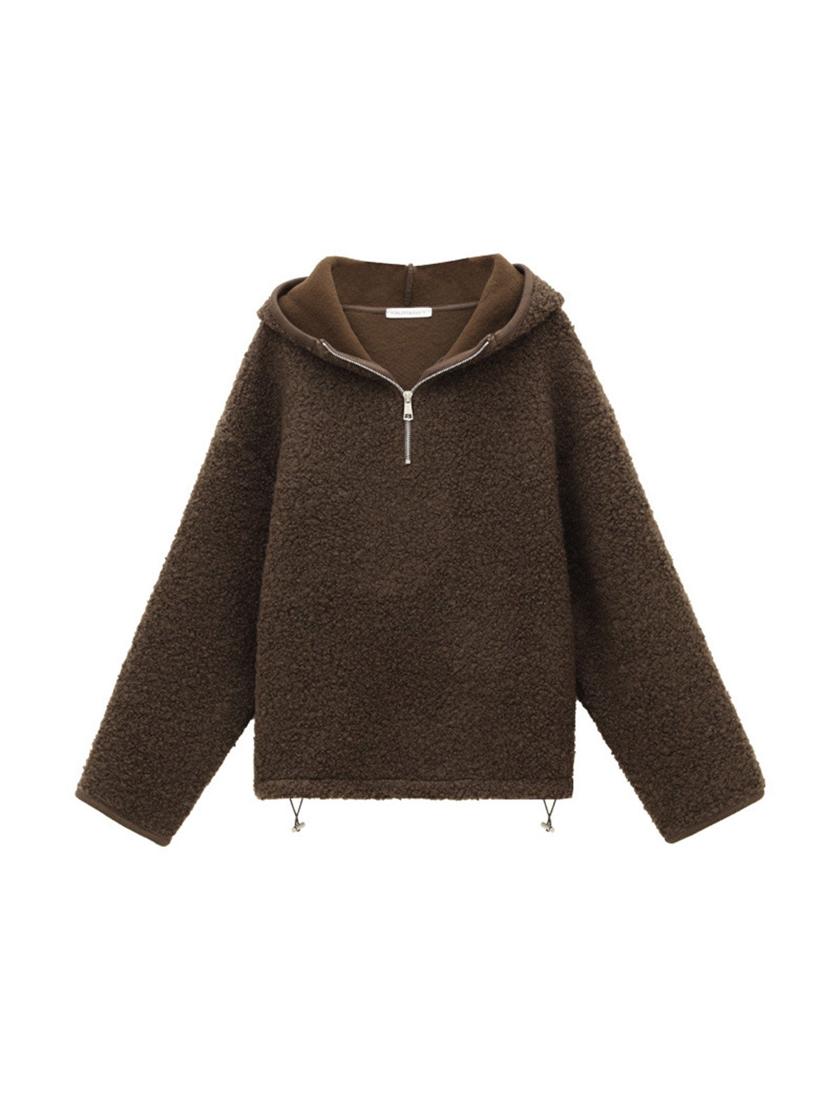 70%Wool Hooded Half Cardigan Sweater 52368 - 图片 6