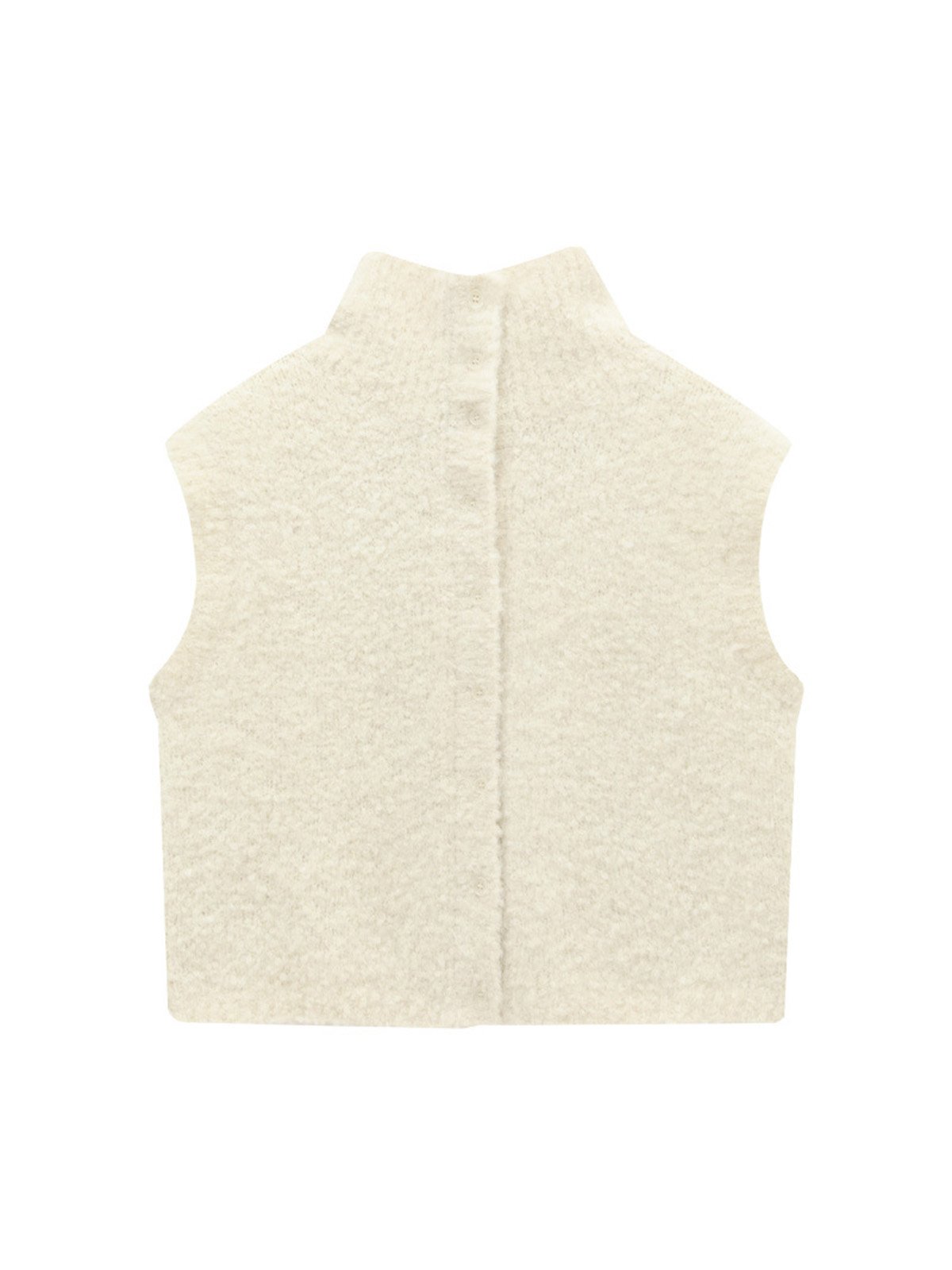Sleeveless Wool Cardigan Vest Sweater L4206241290 - 图片 4