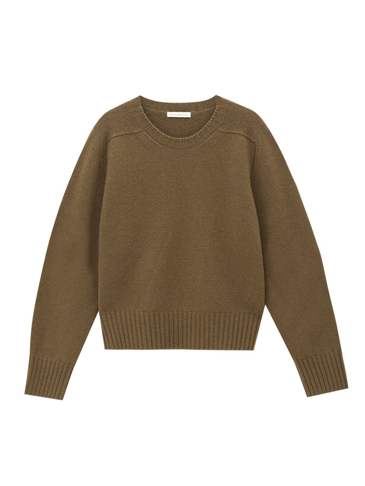 100%Wool Sweater Shoulder-inserted Round Neck Design L4215241074