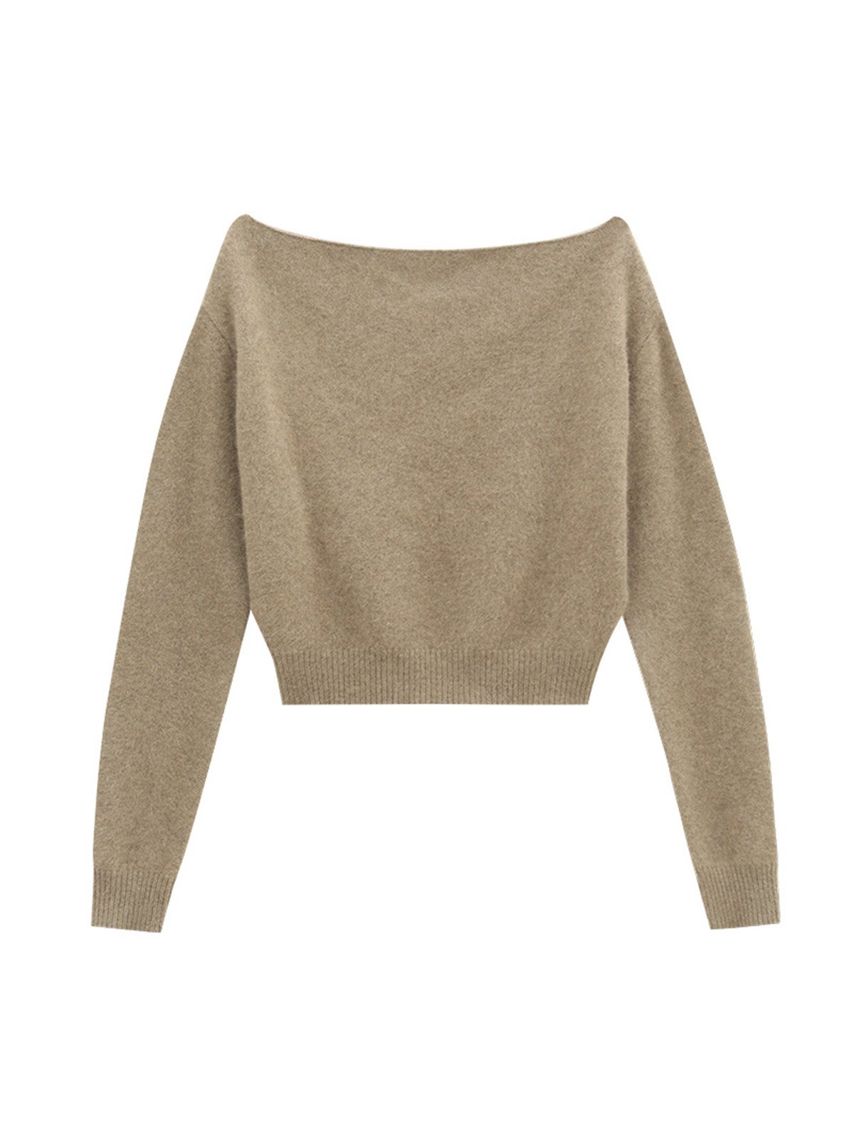 40% Raccoon 30% Wool Off-the-shoulder short casual sweater L4215231055 - 图片 5
