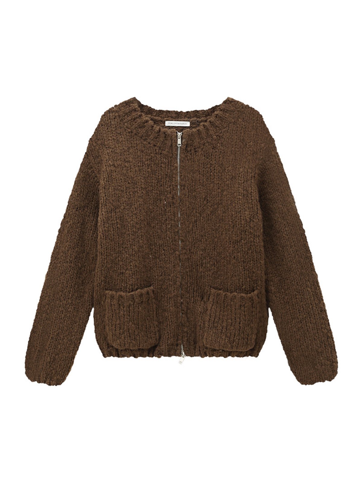 43% Wool Zipper Pocket Cardigan Sweater L4206241442 - 图片 6