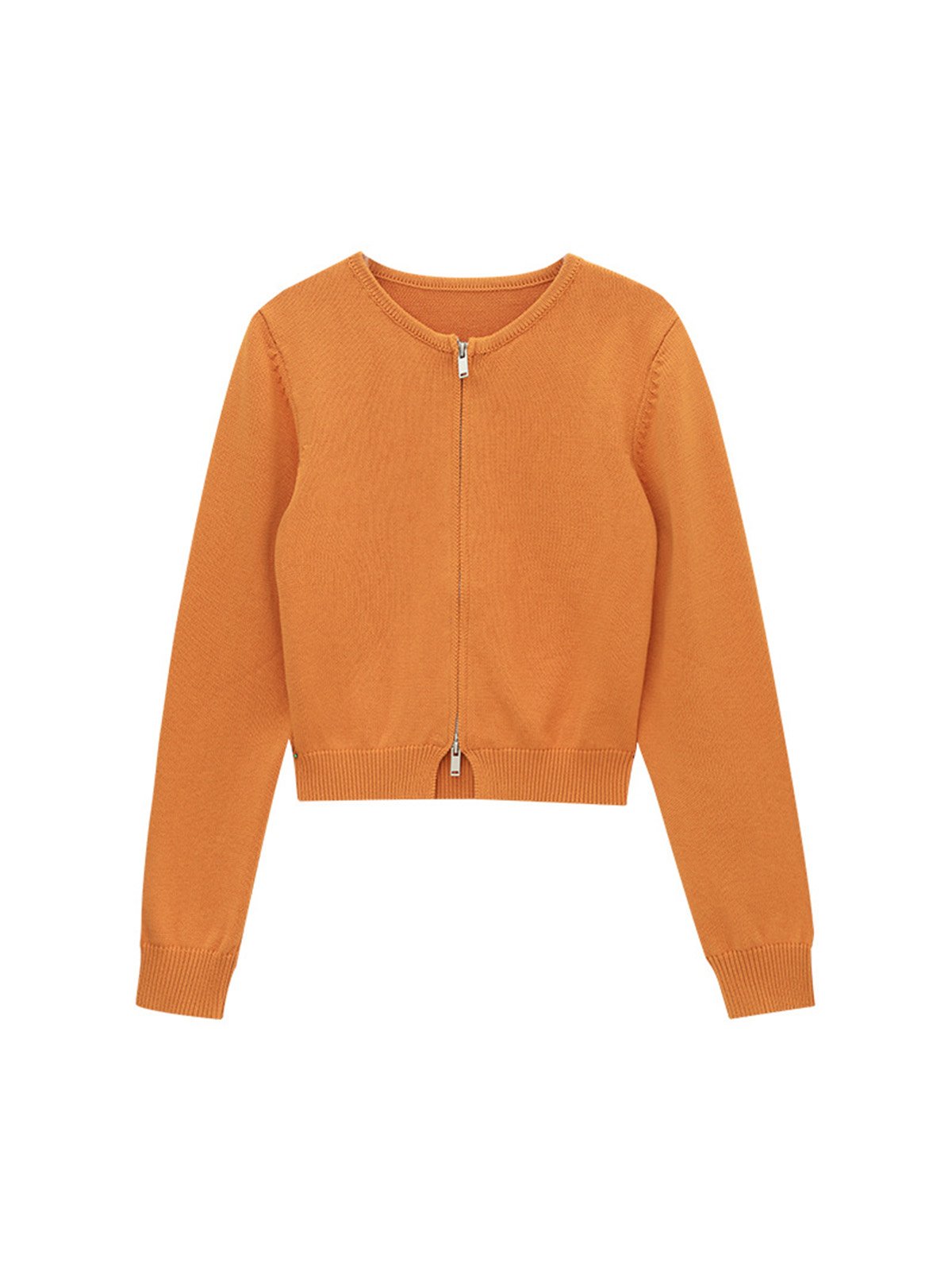 100%Cotton Zip up Round Neck Knitwear LAN502302790