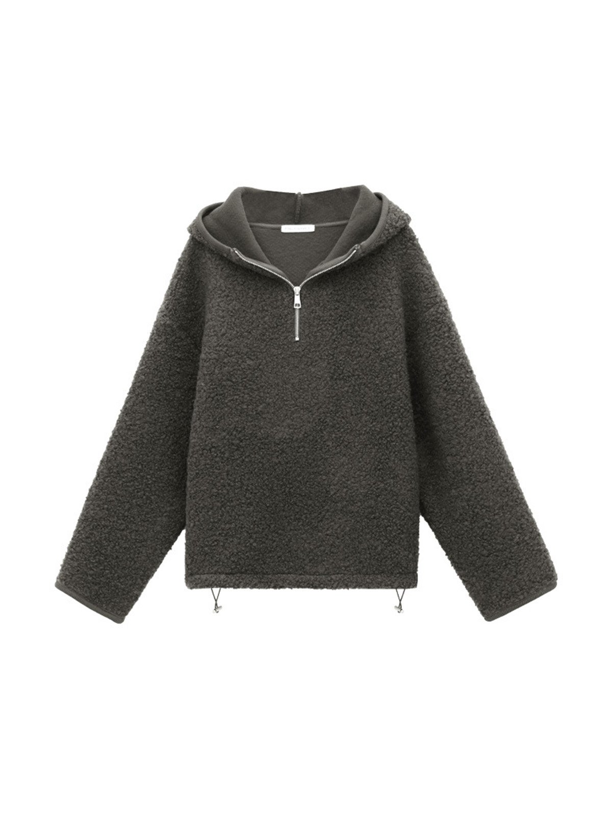 70%Wool Hooded Half Cardigan Sweater 52368 - 图片 5
