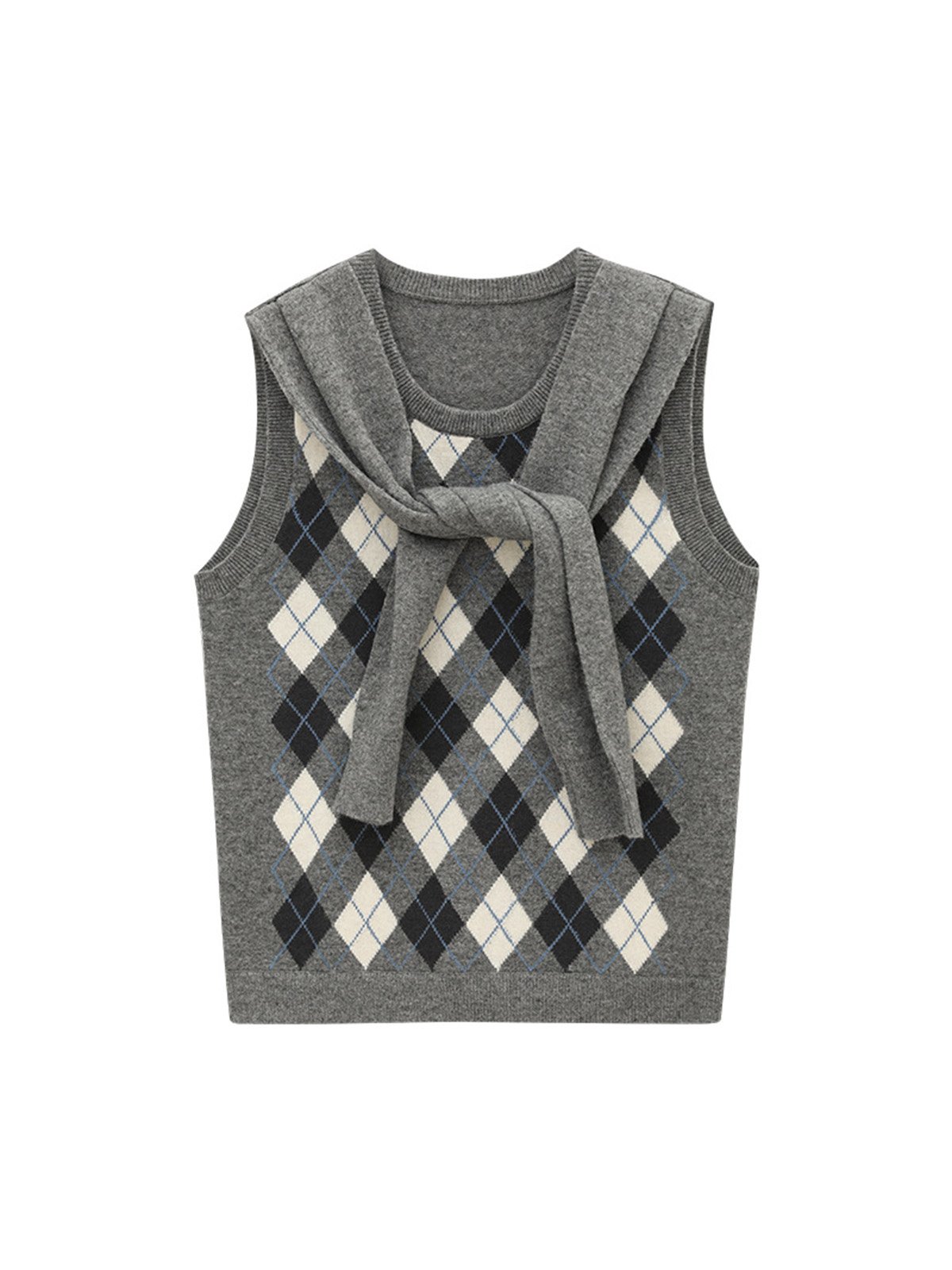 Sleeveless Shawl 50%Australian Wool Vest LA502302777 - 图片 6