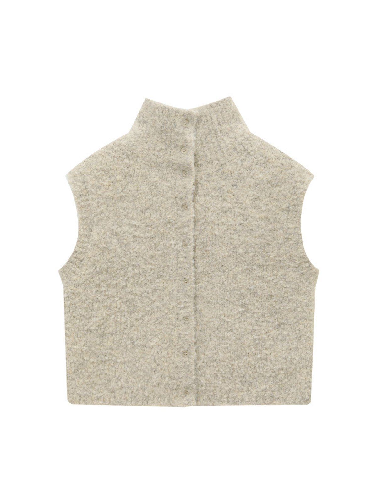 Sleeveless Wool Cardigan Vest Sweater L4206241290 - 图片 5
