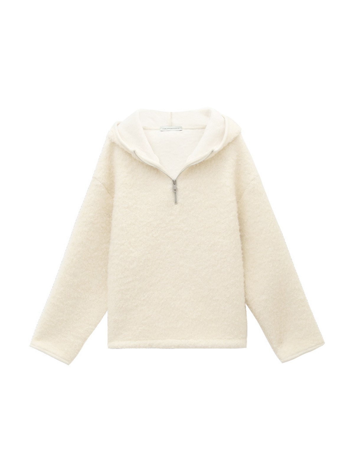 70%Wool Hooded Half Cardigan Sweater 52368 - 图片 7