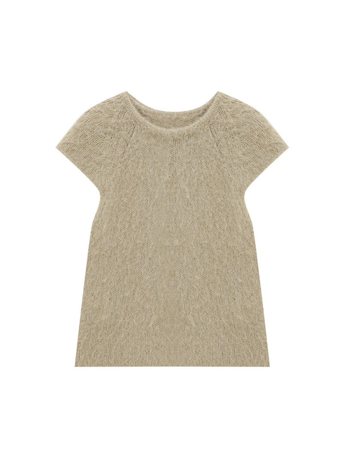 Shoulder-sleeved 44%Alpaca Wool short-sleeved sweater DN4215230653 - 图片 5