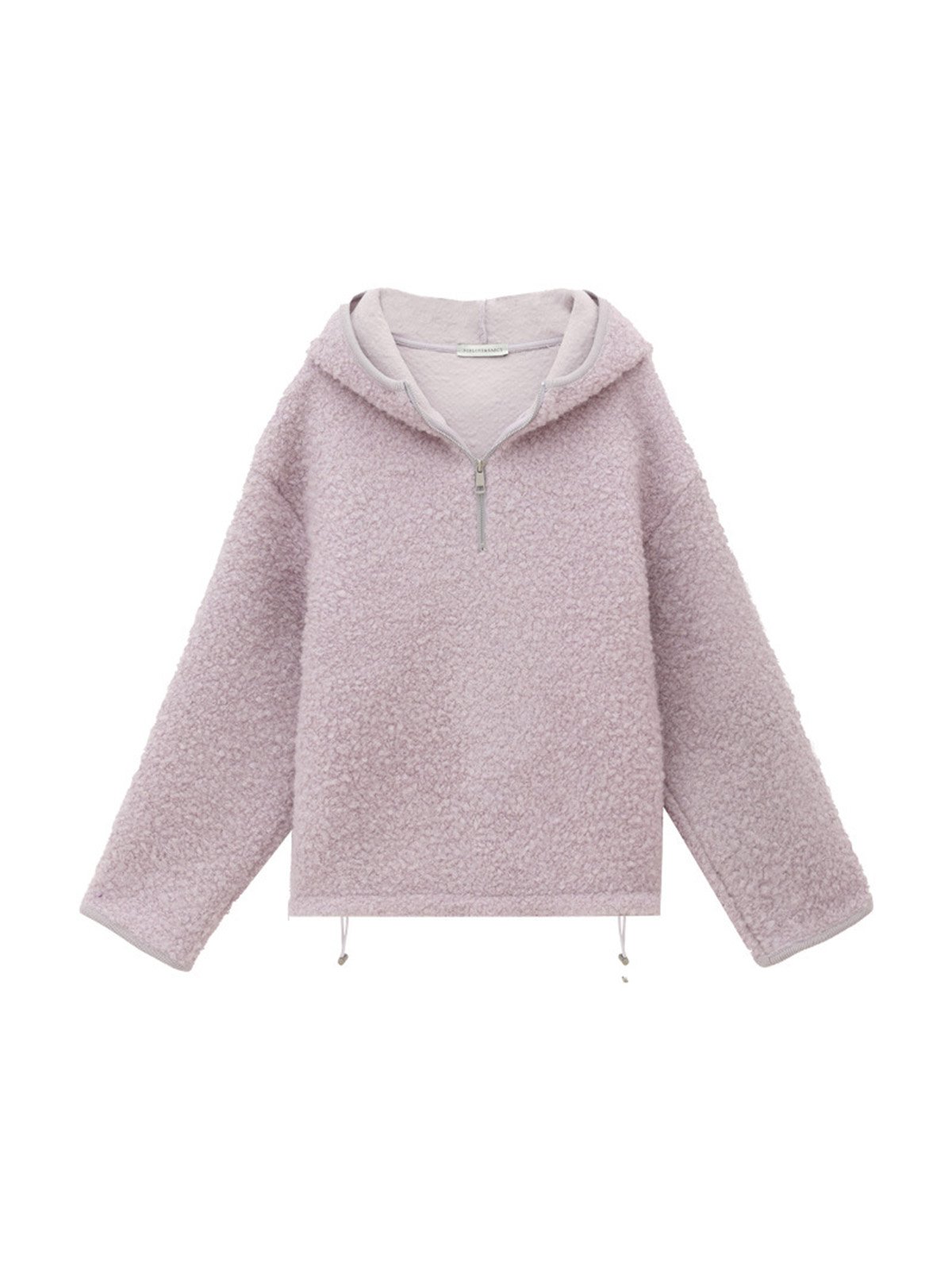 70%Wool Hooded Half Cardigan Sweater 52368