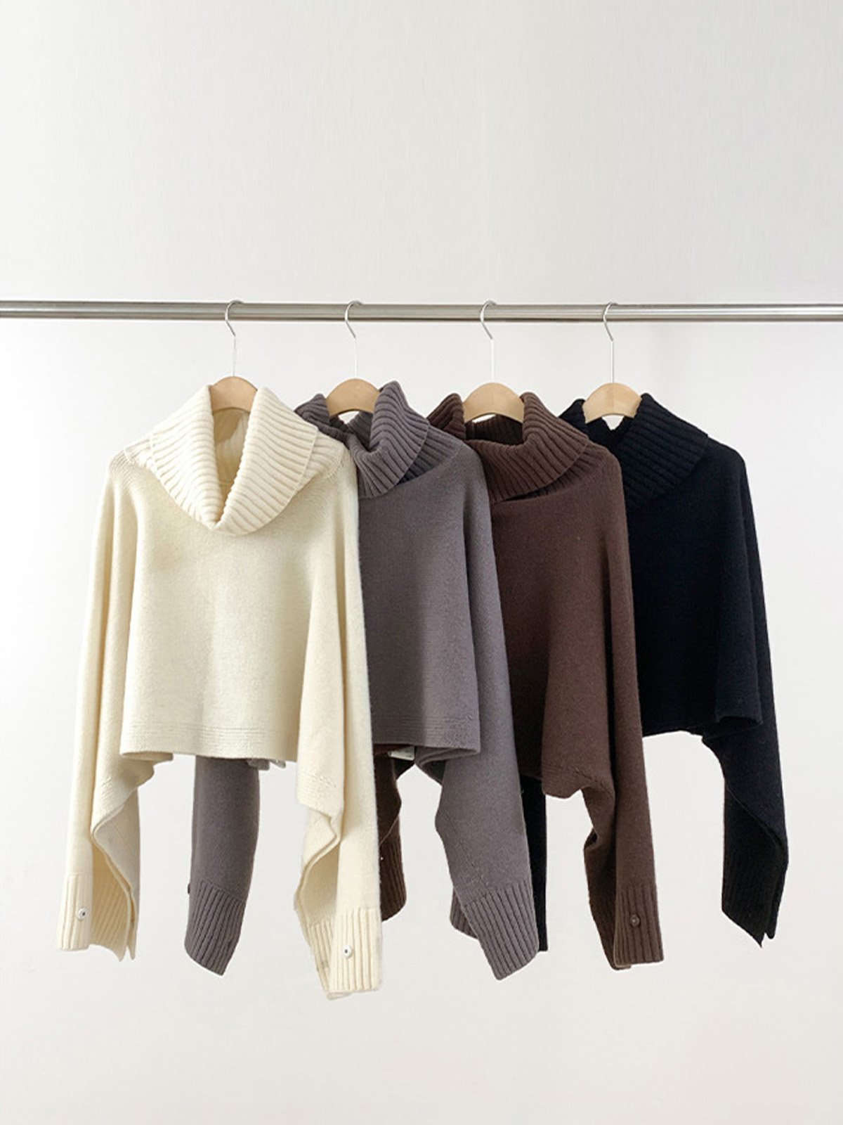 100%Wool Loose Turtlneck Sweater L4215441244 - 图片 8