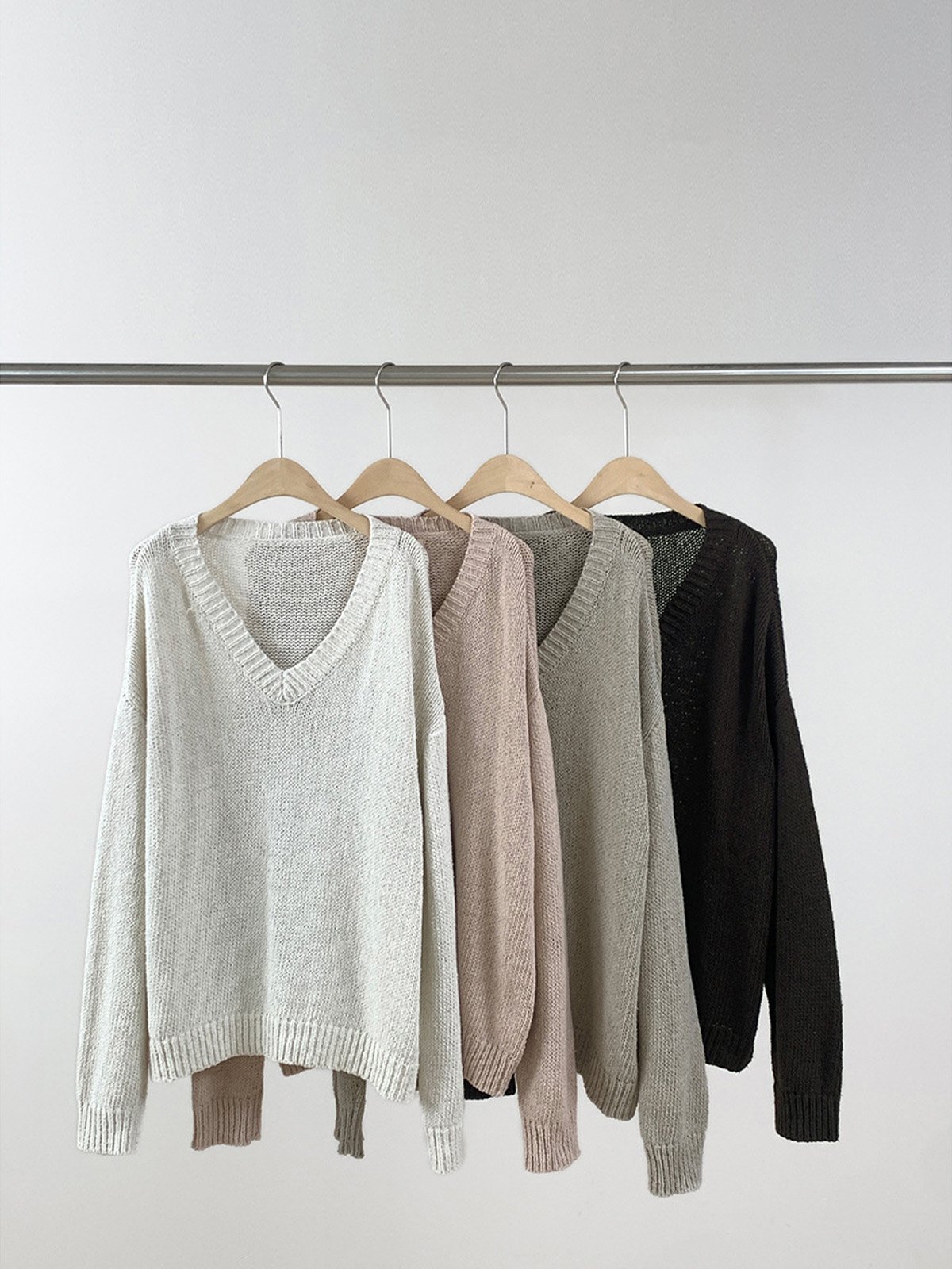 100%Cotton V-neck Knitwear D411511155 - 图片 8