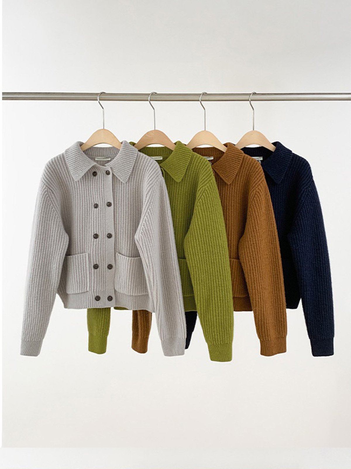 100%Wool Turn-down Collar Cardigan L4206241210 - 图片 8