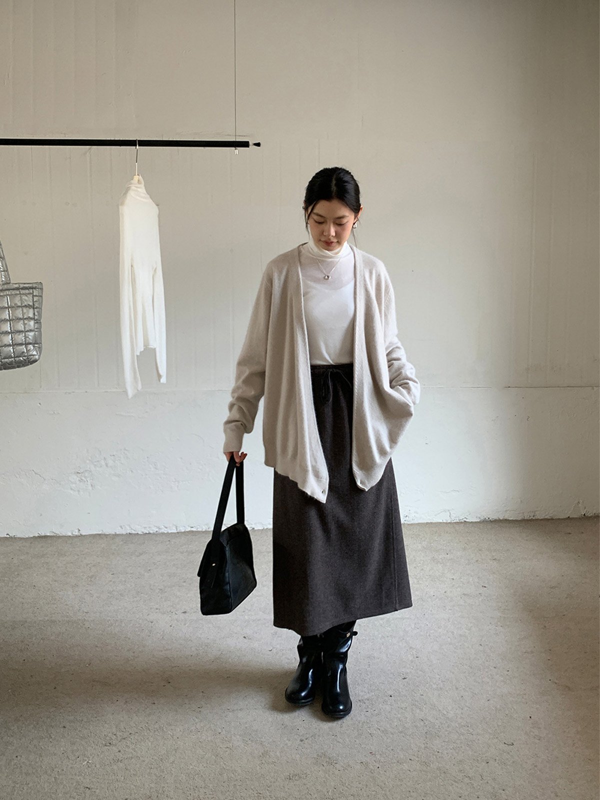 30% Raccoon and 10% Wool Cardigan Sweater L310644920 - 图片 3