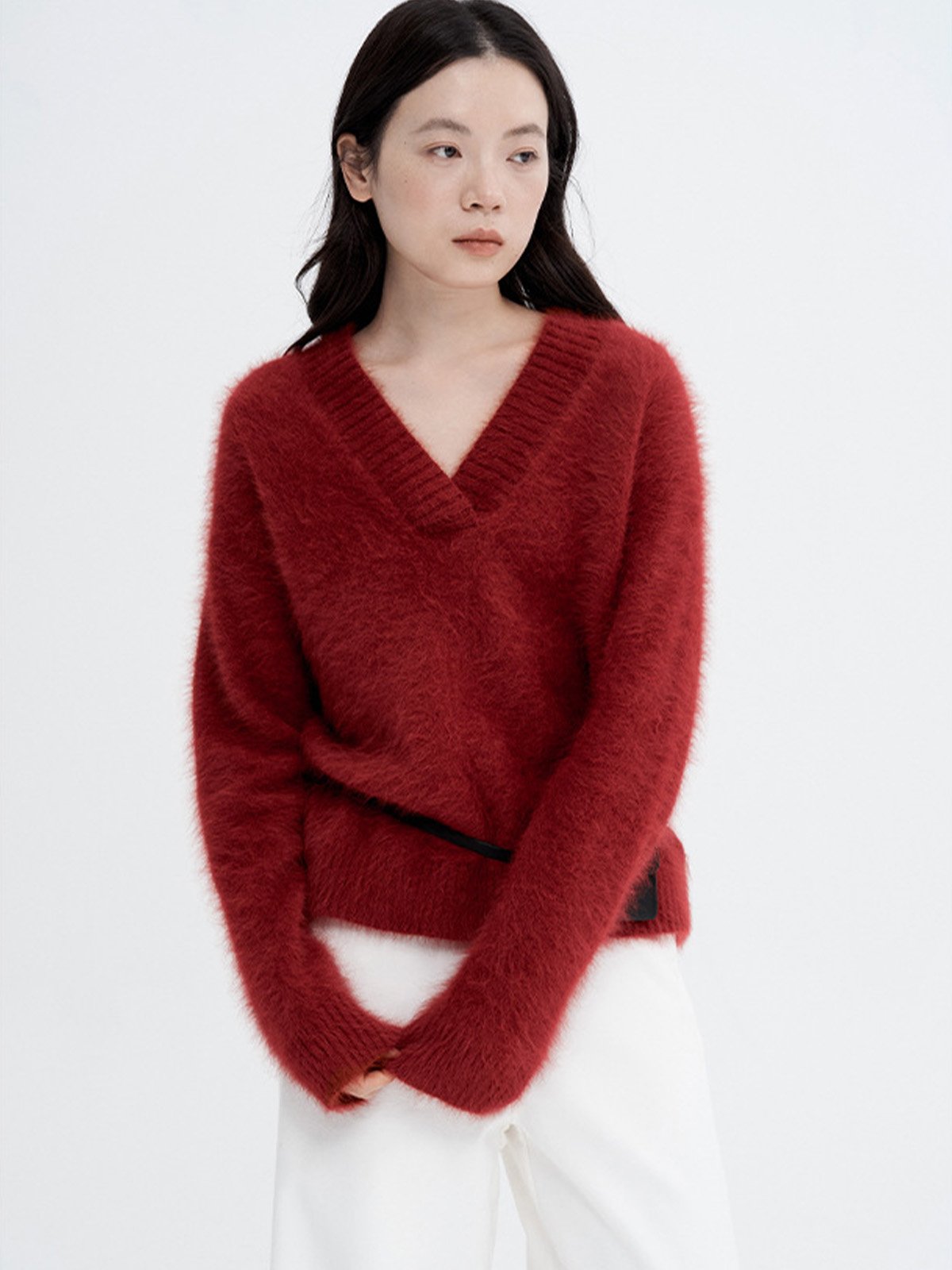 V-neck Long Sleeve Sweater L321524911 - 图片 2