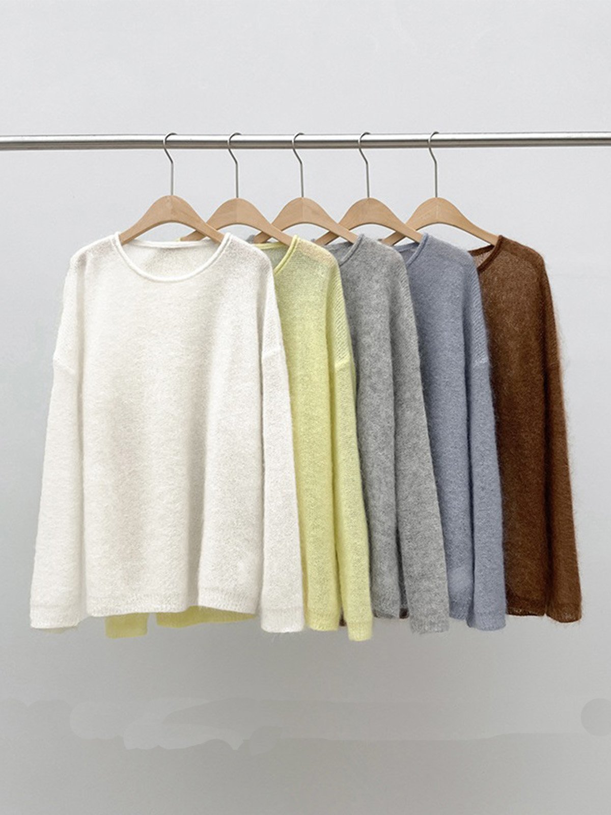 55%Mohair Wool Oversize Loose Pullover Knitwear LAN502302695 - 图片 8