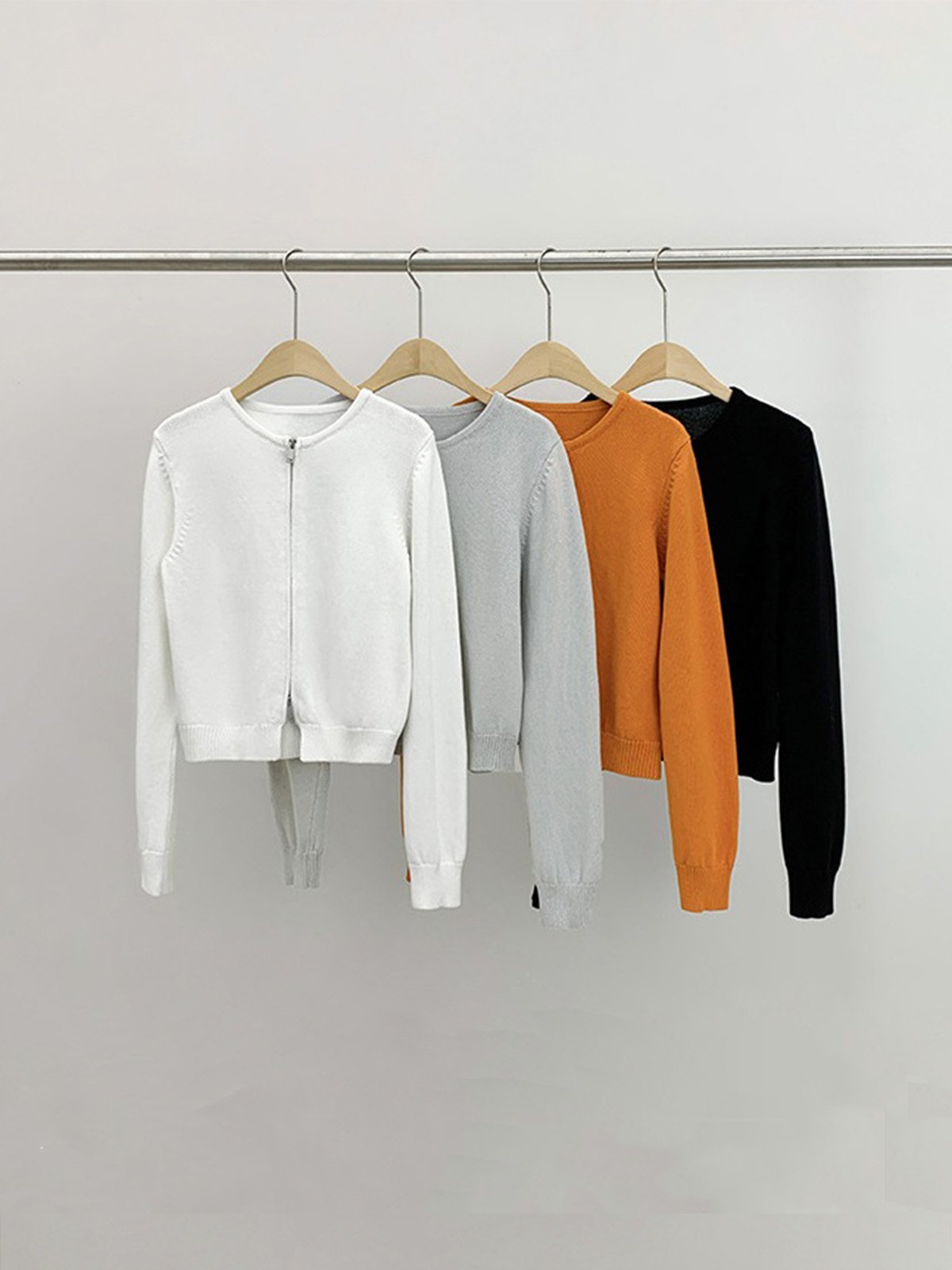 100%Cotton Zip up Round Neck Knitwear LAN502302790 - 图片 8