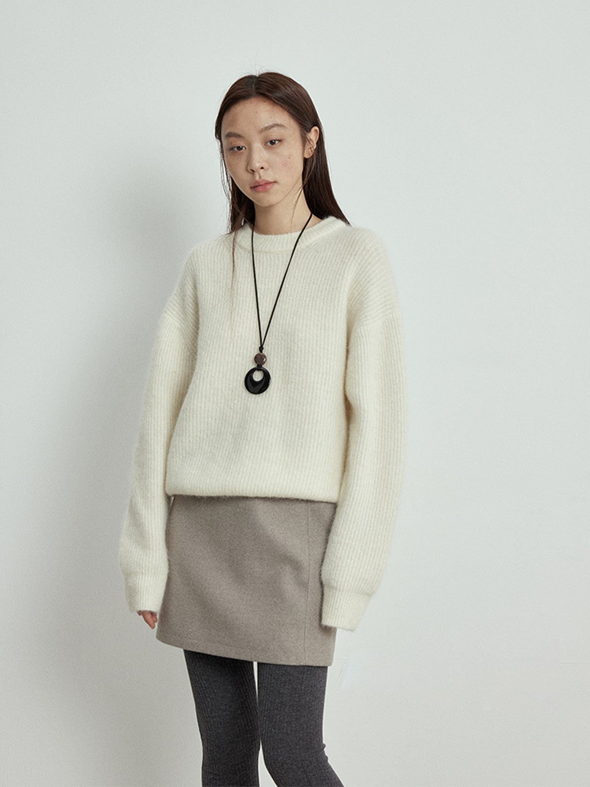 40%Alpaca and 40% Wool Women Sweater L4215231044 - 图片 4