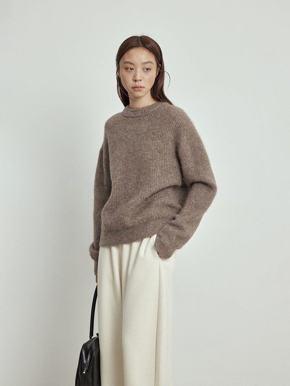 40%Alpaca and 40% Wool Women Sweater L4215231044 - 图片 5
