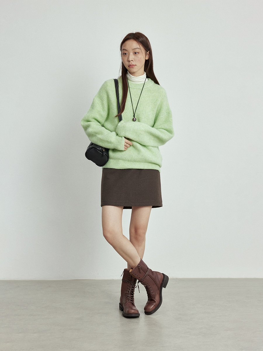40%Alpaca and 40% Wool Women Sweater L4215231044 - 图片 3