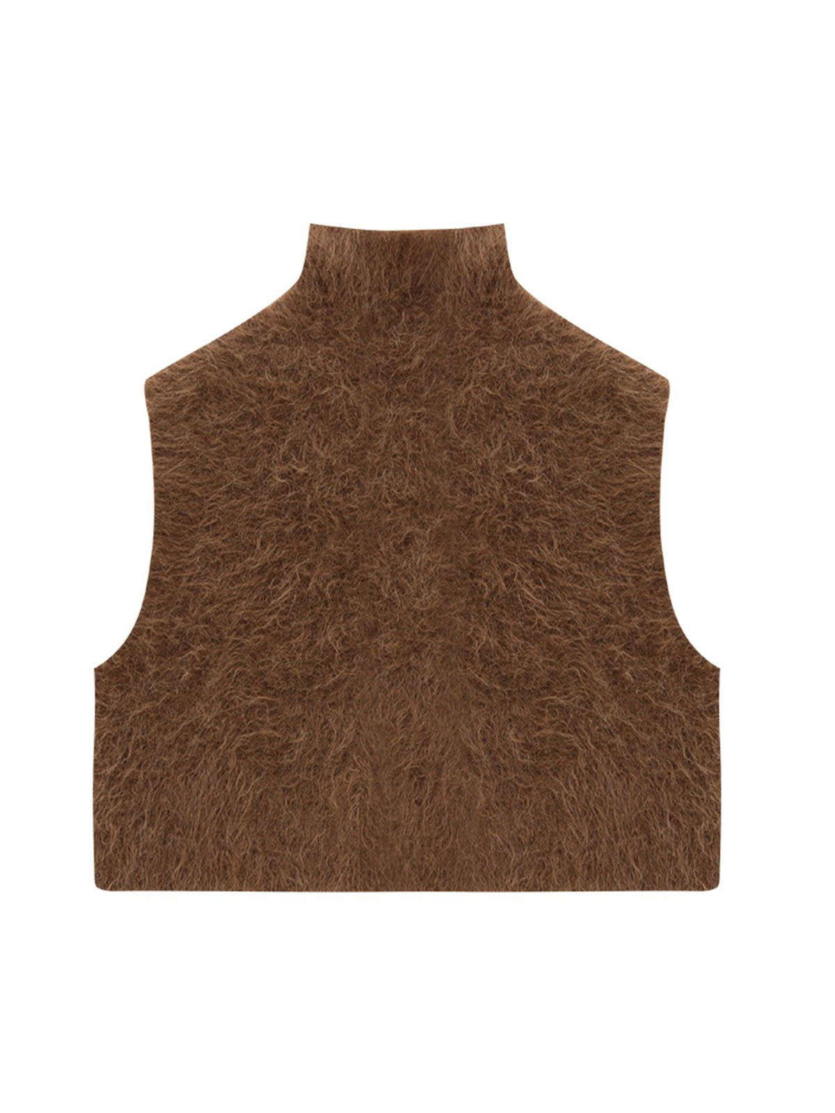 78% Alpaca Wool Turtleneck Knitted Waistcoat 65242