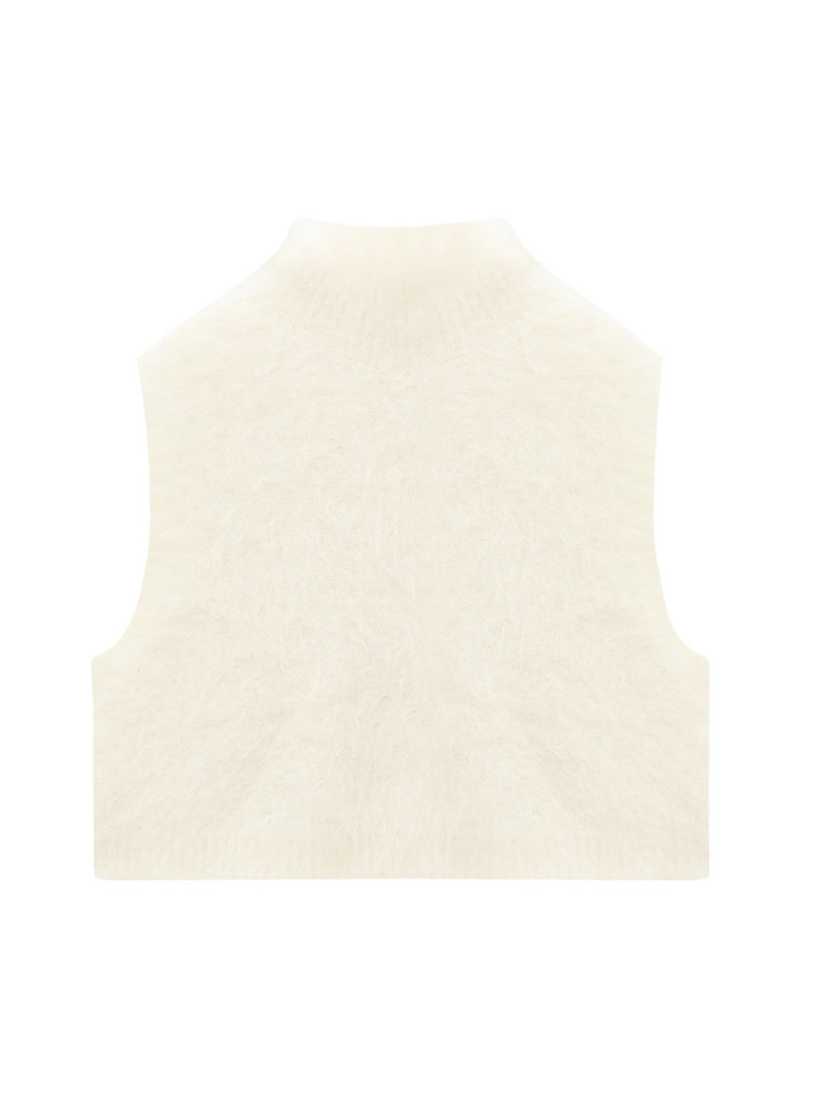 78% Alpaca Wool Turtleneck Knitted Waistcoat 65242 - 图片 5