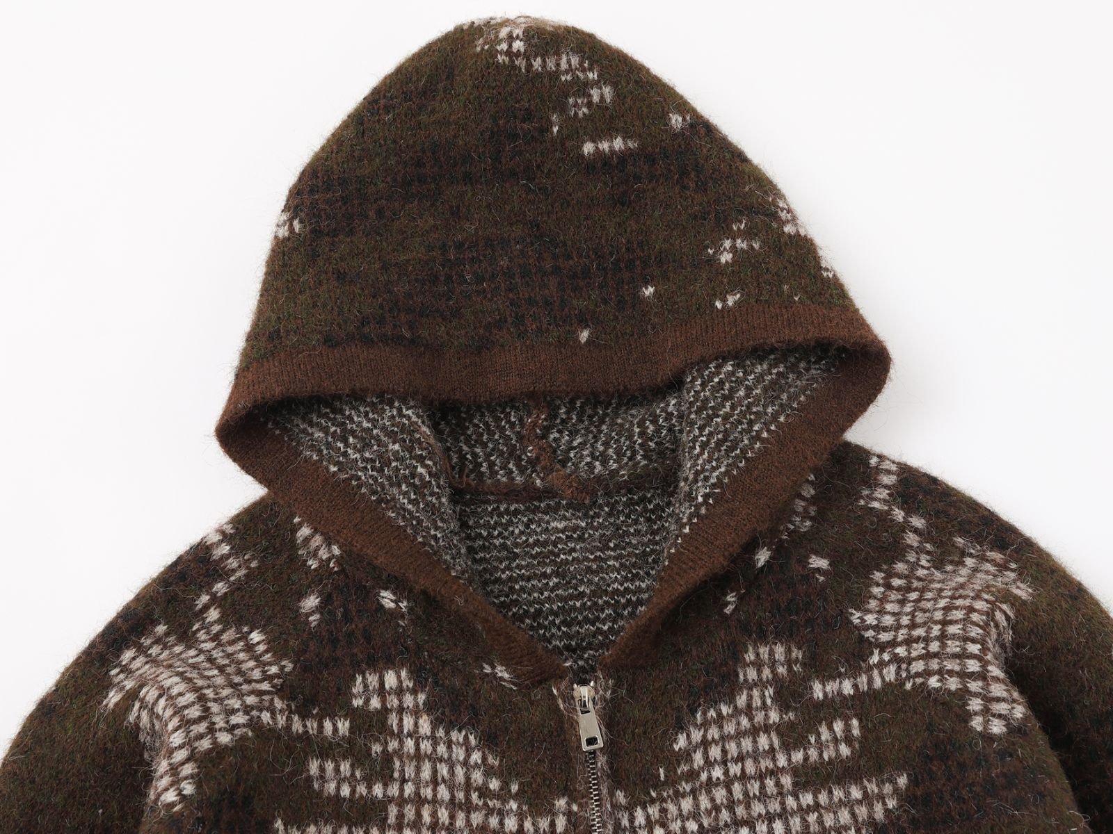 Hooded Zipper cardigan sweater - 图片 3