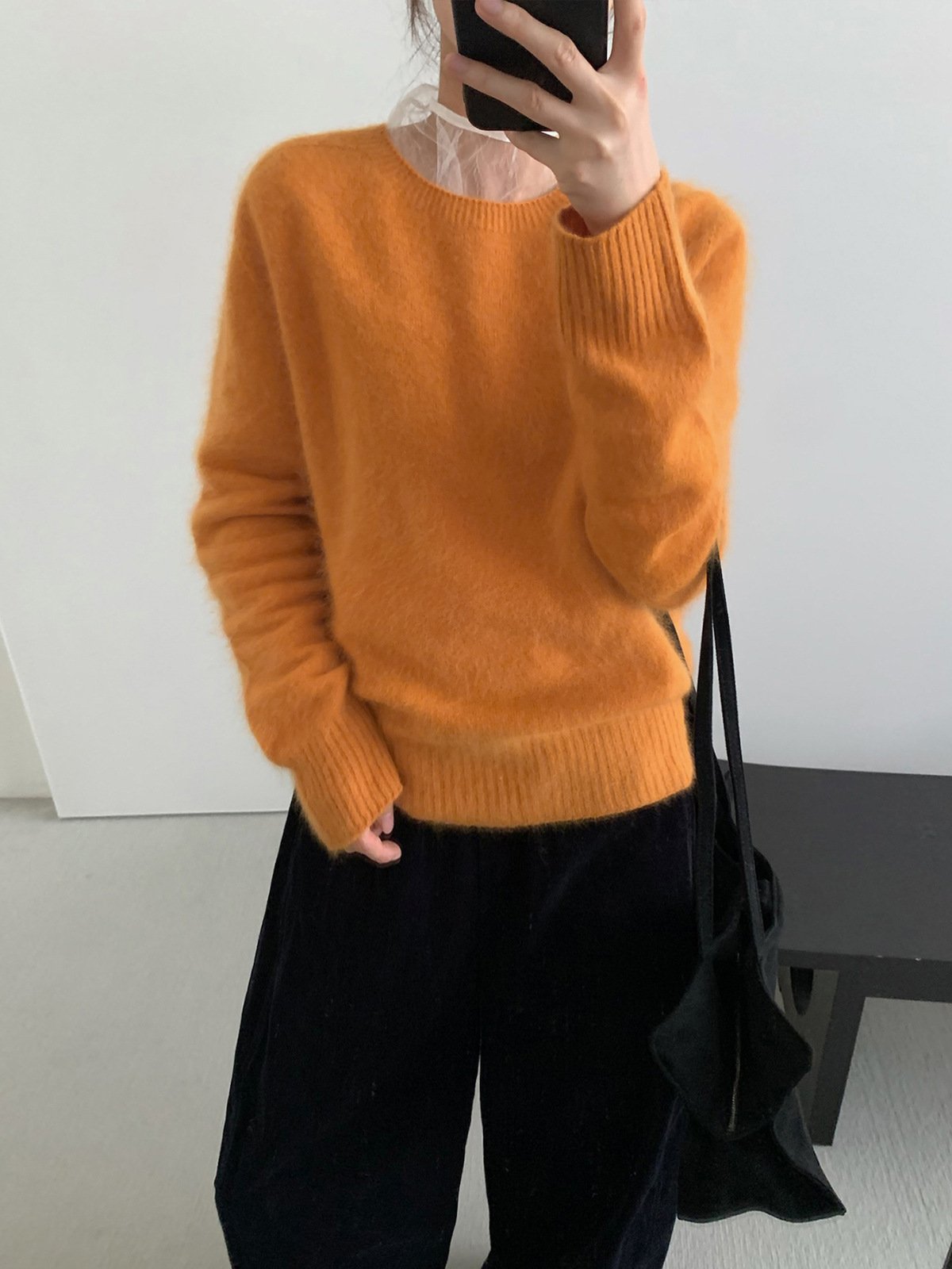 O-neck knitwear with 95% Wool and 5% Cashmere 25701 - 图片 2