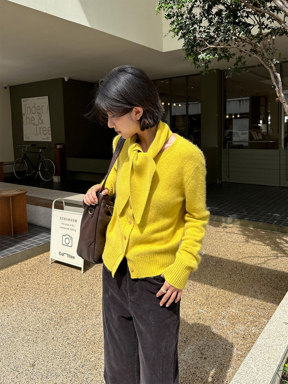 40%Raccoon Wool Cardigan with Triangular Scarf decoration 54MP57916