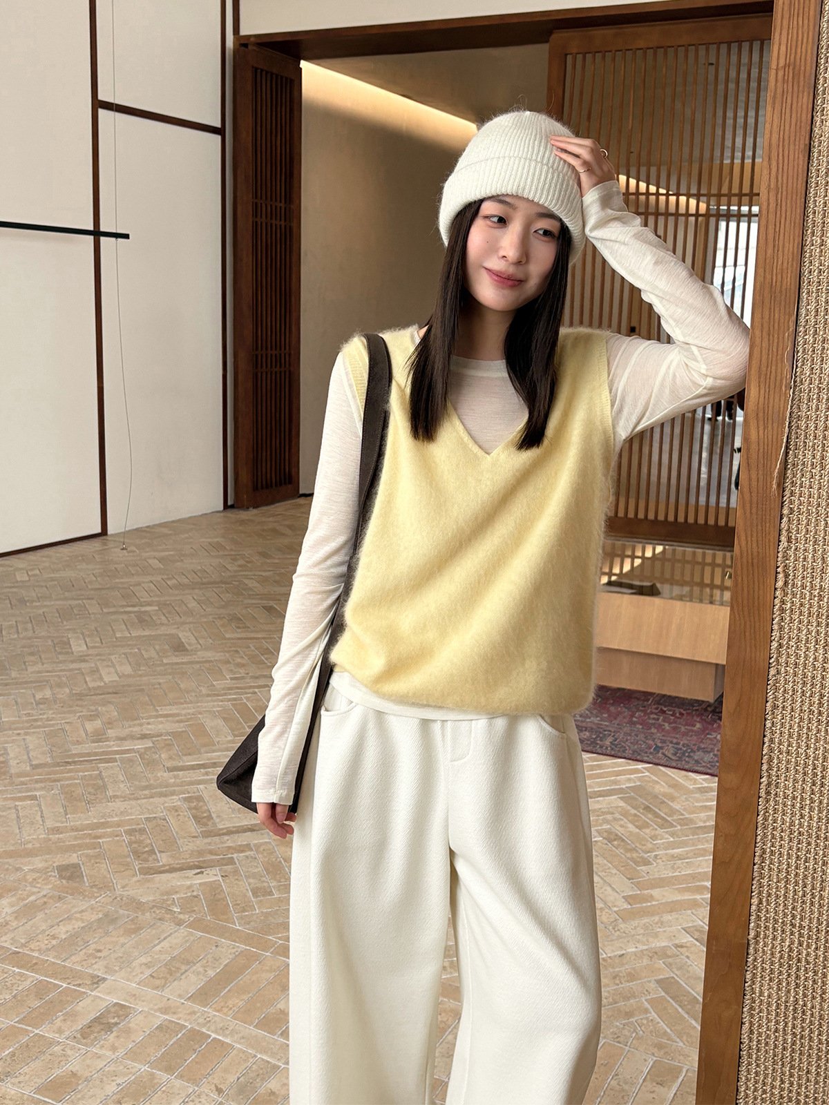 95% Wool and 5% Cashmere Vest 25911 - 图片 2