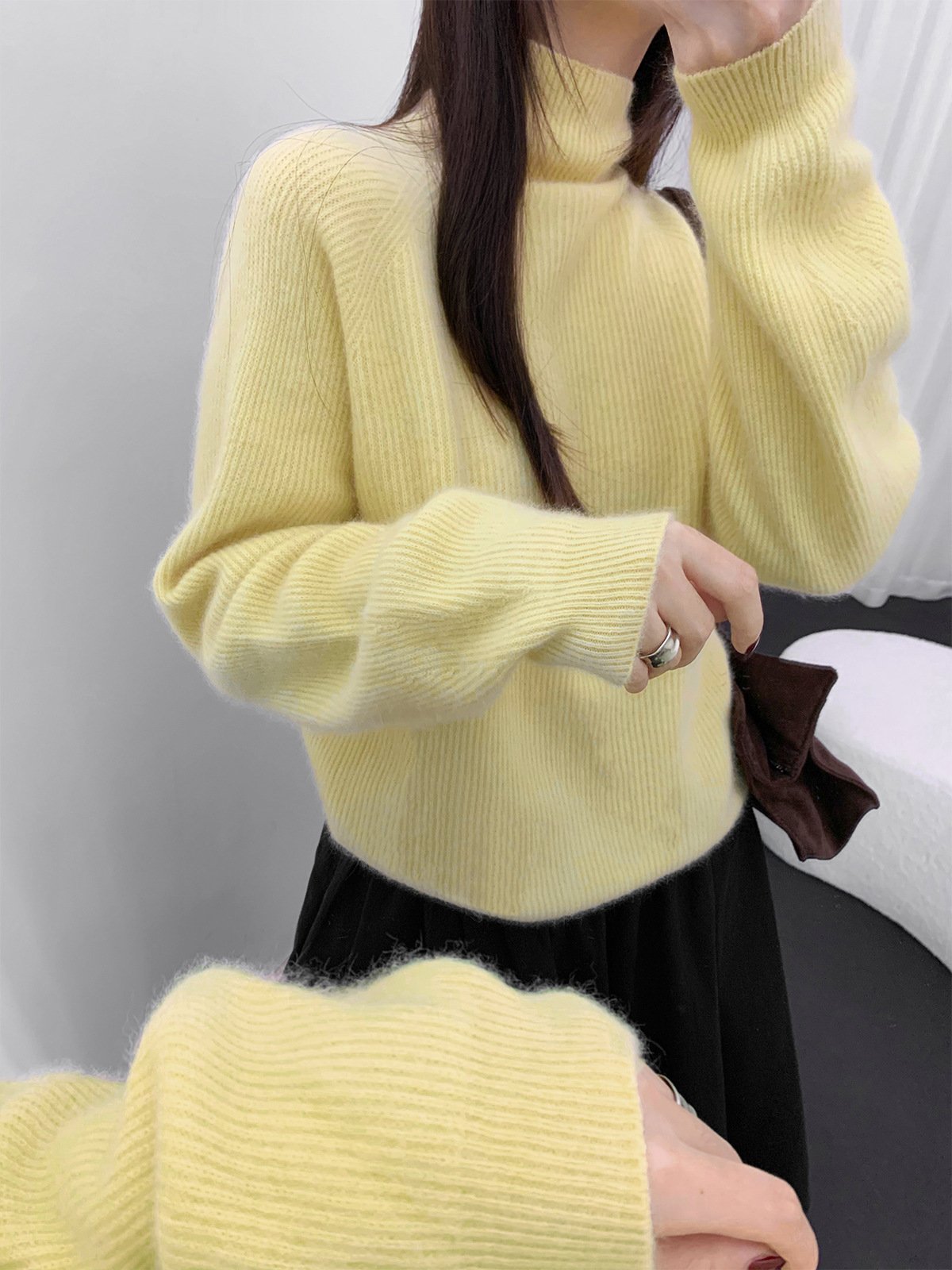 40% Raccoon Wool Turtleneck Knitwear 25807 - 图片 2