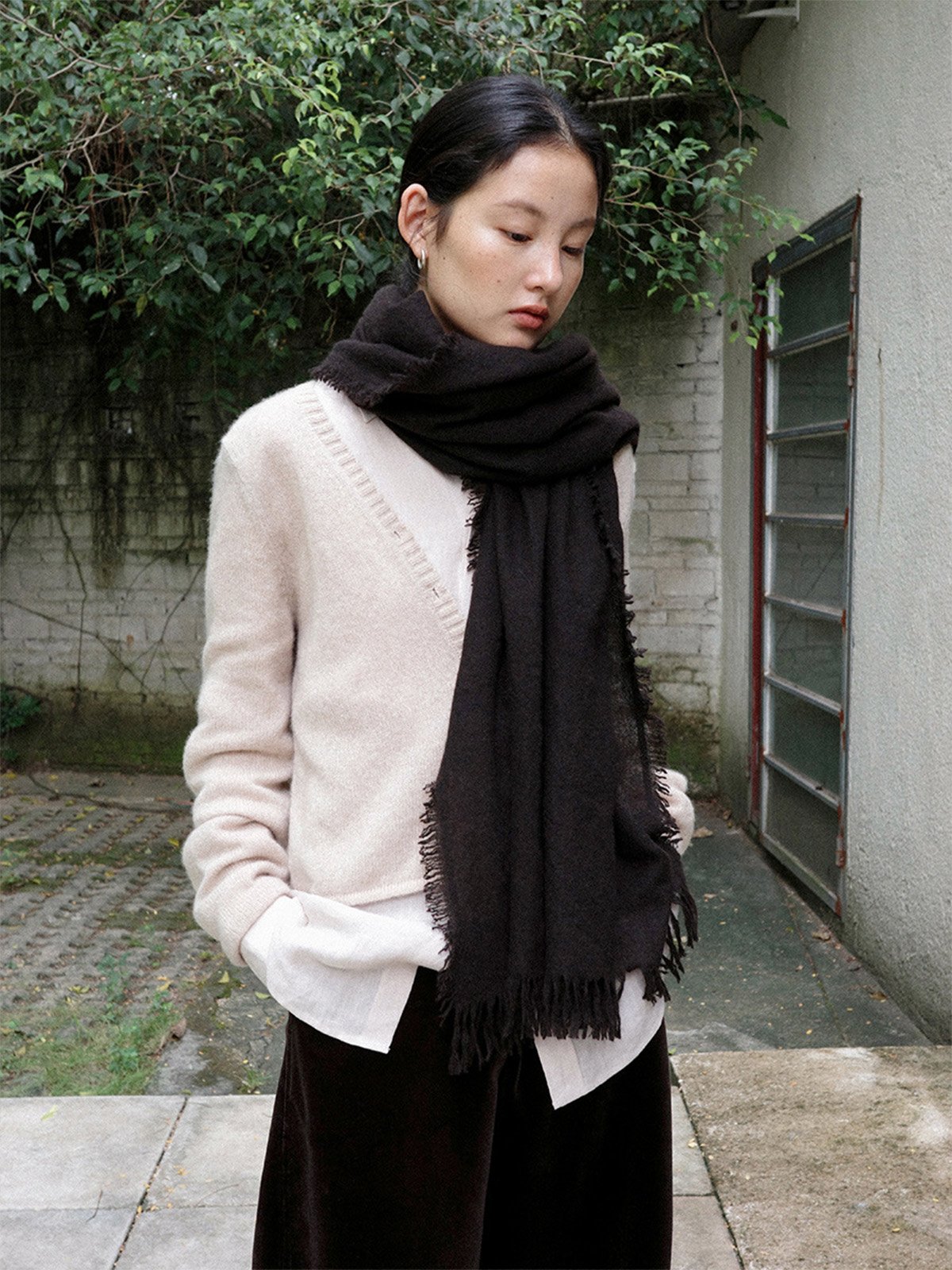 75% Cashmere and 25% Silk Cardigan Top 53MG57383 - 图片 2