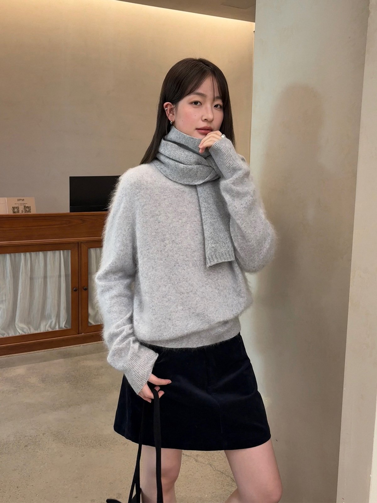5% Cashmere and 95% Wool Warm Knitwear 25949 - 图片 4