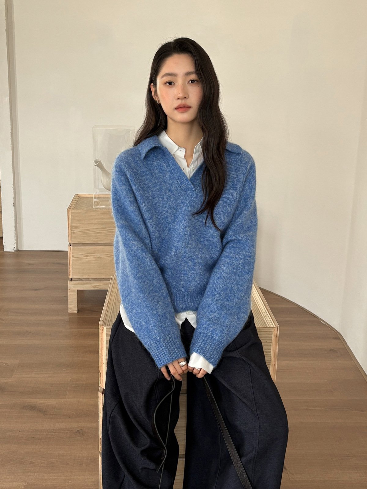Super Kid Mohair Wool Sweater 25908 - 图片 2