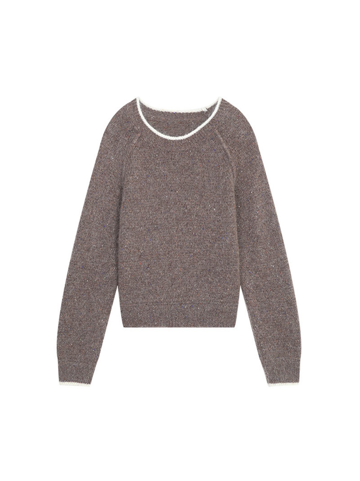 40%Wool and 10% Mohair Contrasting Color O-neck Sweater 53MP57908