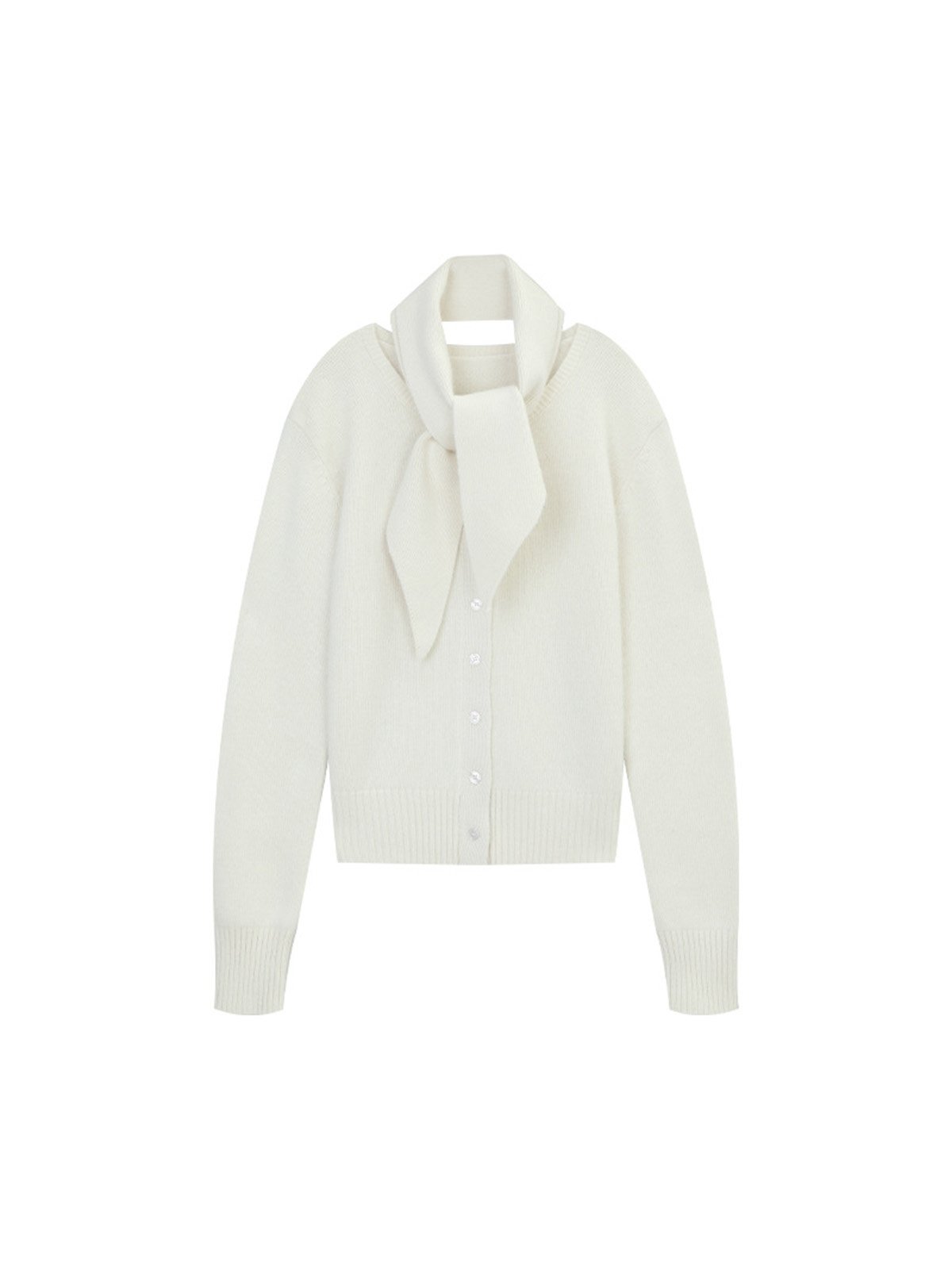 40%Raccoon Wool Cardigan with Triangular Scarf decoration 54MP57916 - 图片 4