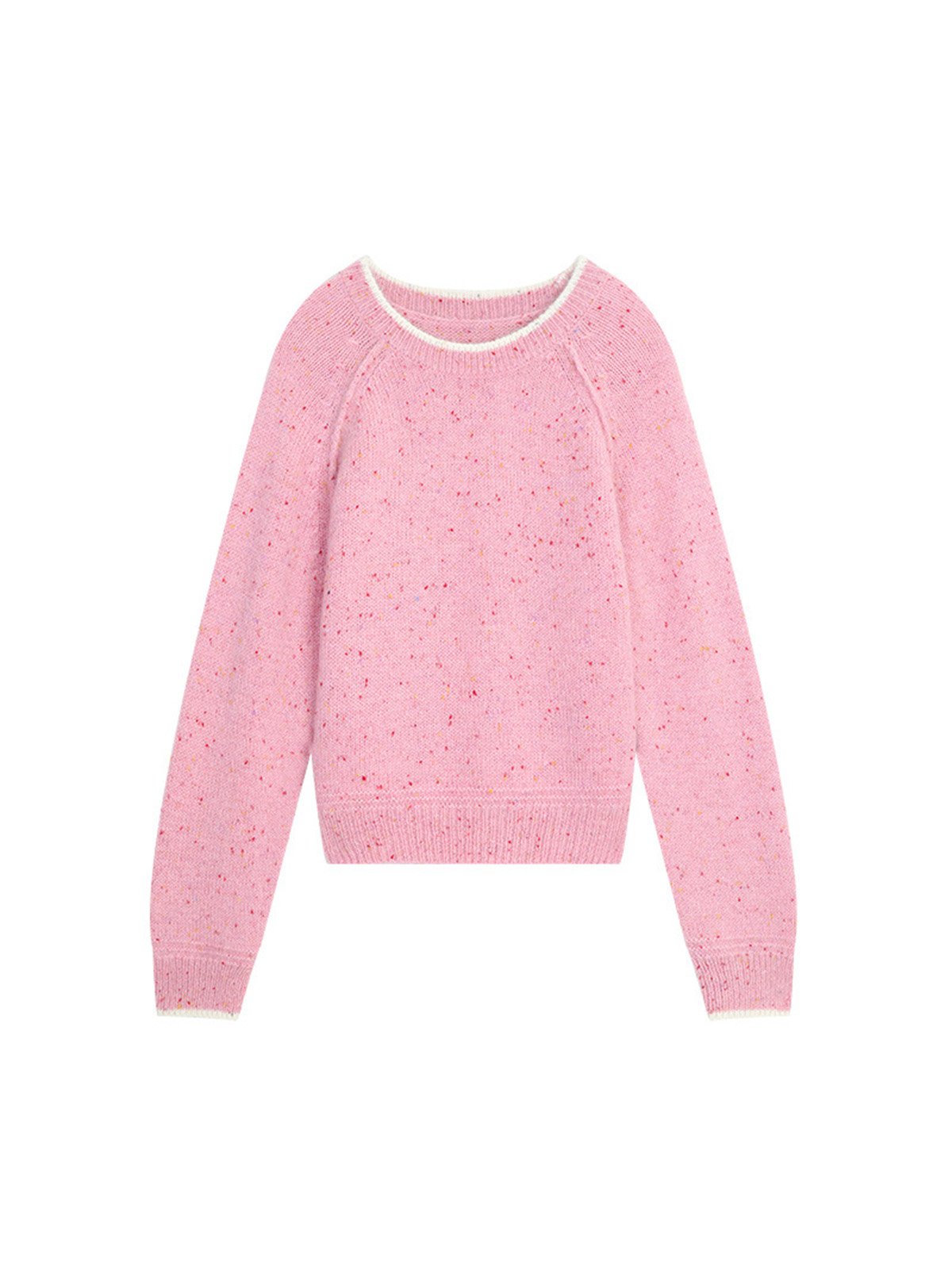 40%Wool and 10% Mohair Contrasting Color O-neck Sweater 53MP57908 - 图片 5