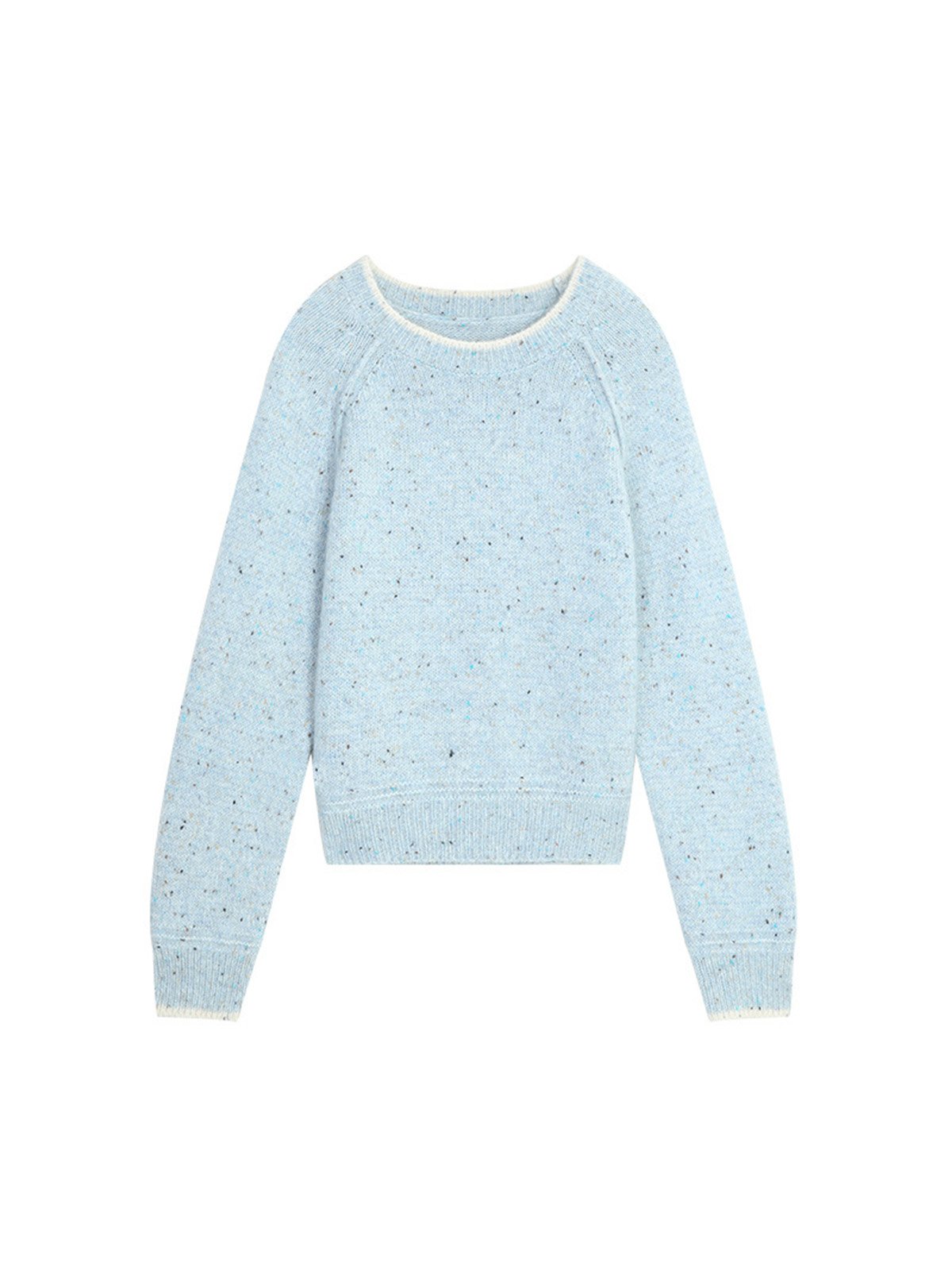 40%Wool and 10% Mohair Contrasting Color O-neck Sweater 53MP57908 - 图片 6