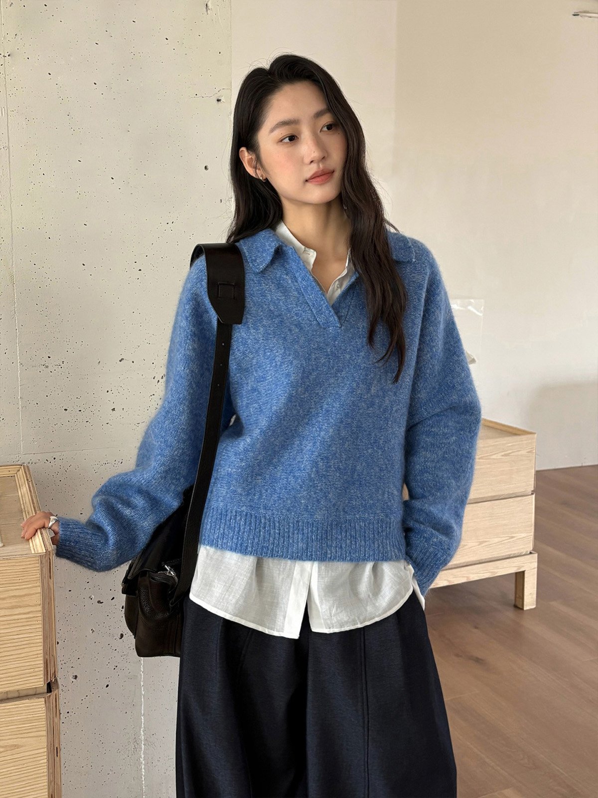 Super Kid Mohair Wool Sweater 25908 - 图片 3