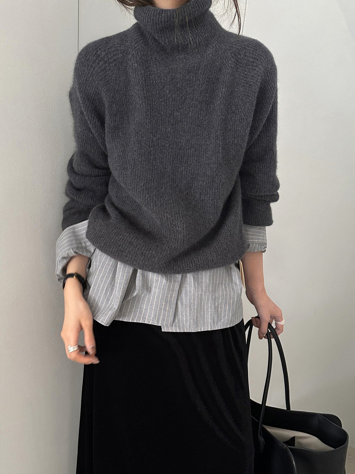 40% Raccoon Wool Turtleneck Knitwear 25807 - 图片 5