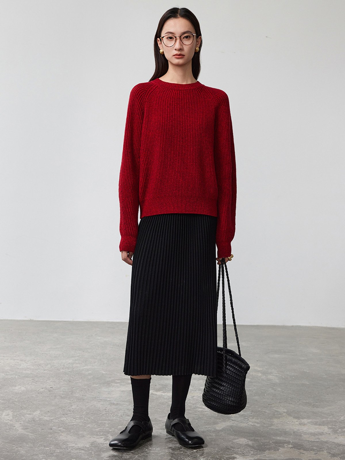 100%Merino Wool Crew Neck Sweater 001770 - 图片 3
