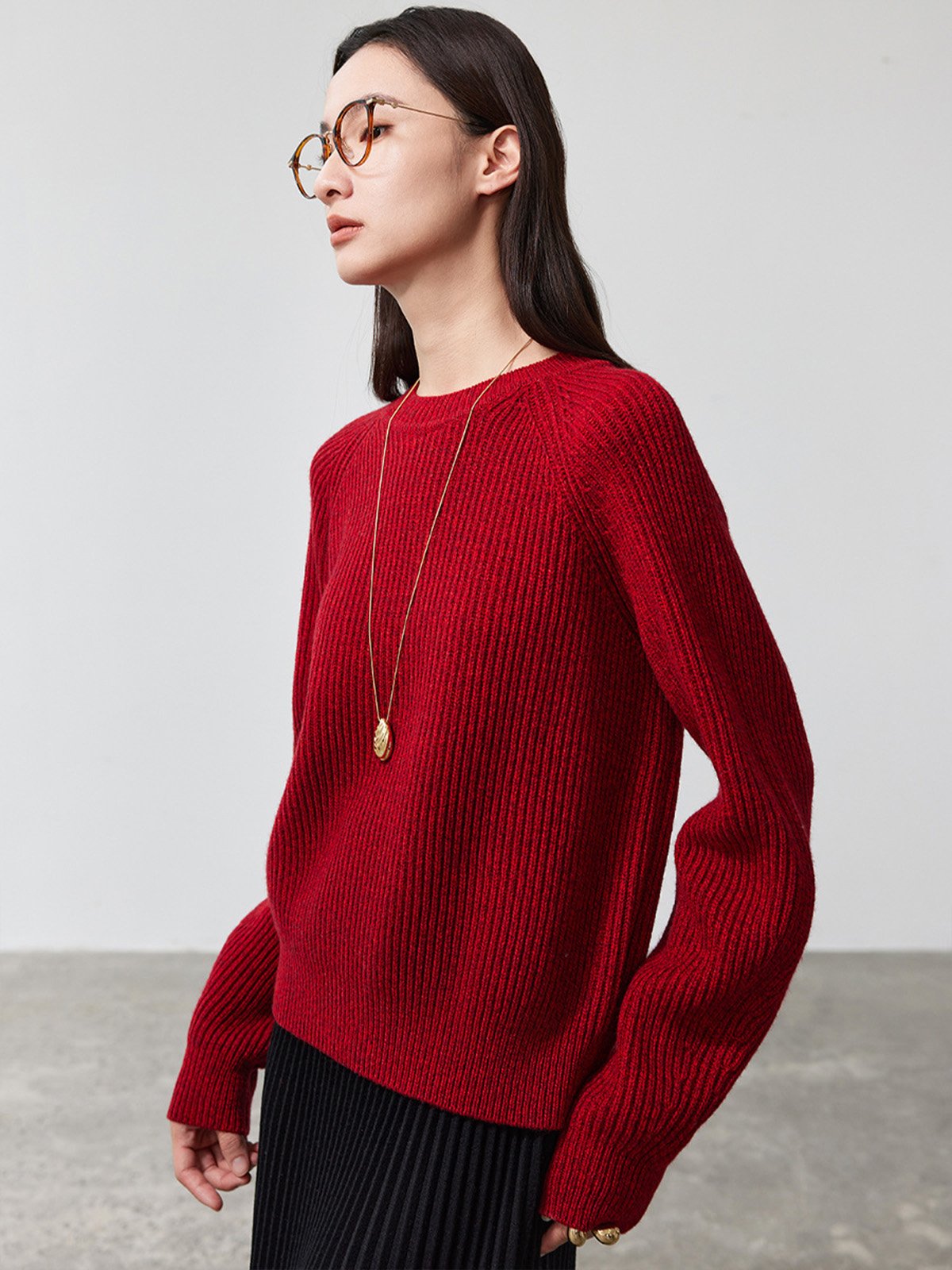 100%Merino Wool Crew Neck Sweater 001770