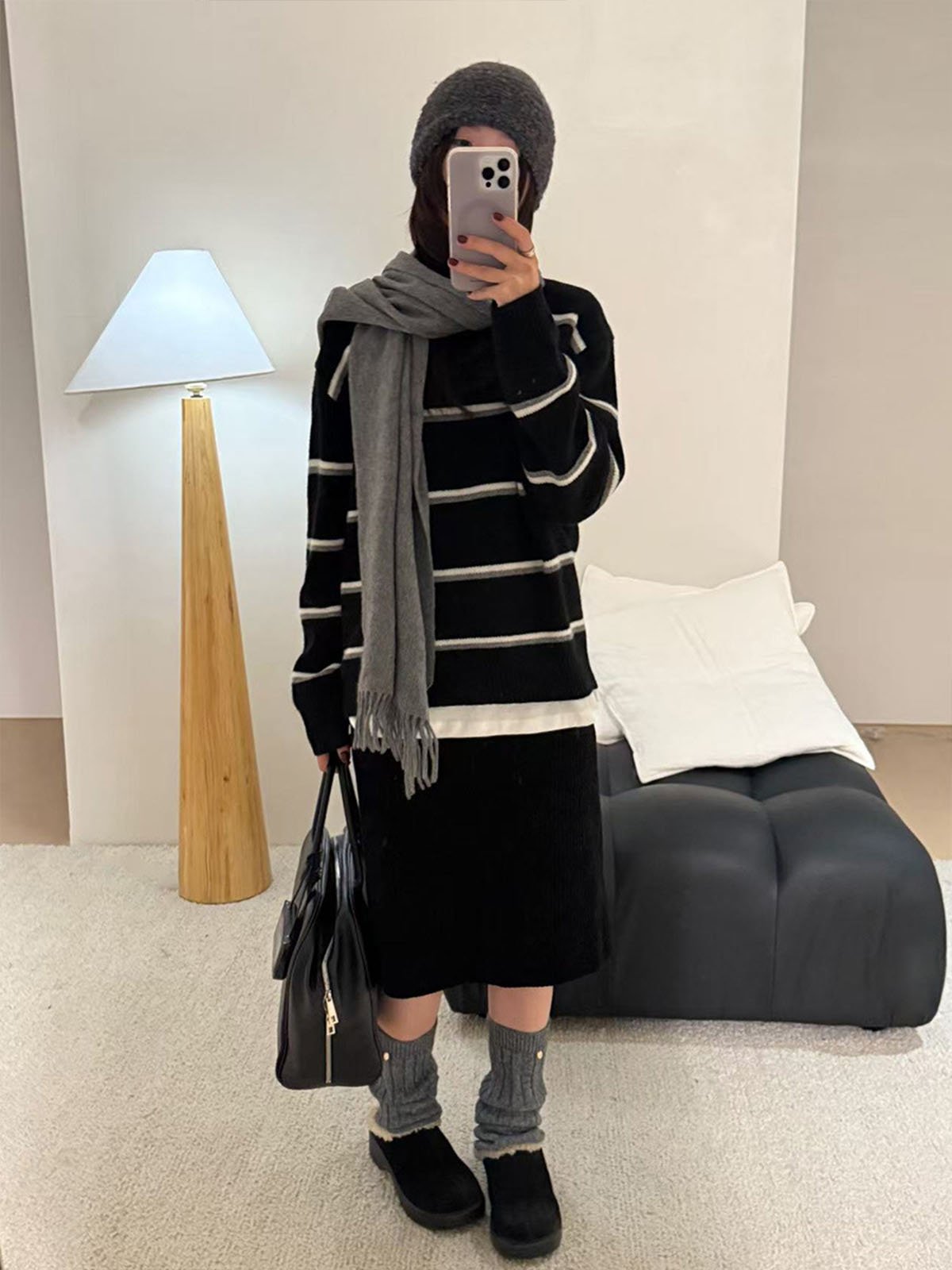 Woolen Striped Knitted Long Sleeves 57839 - 图片 2
