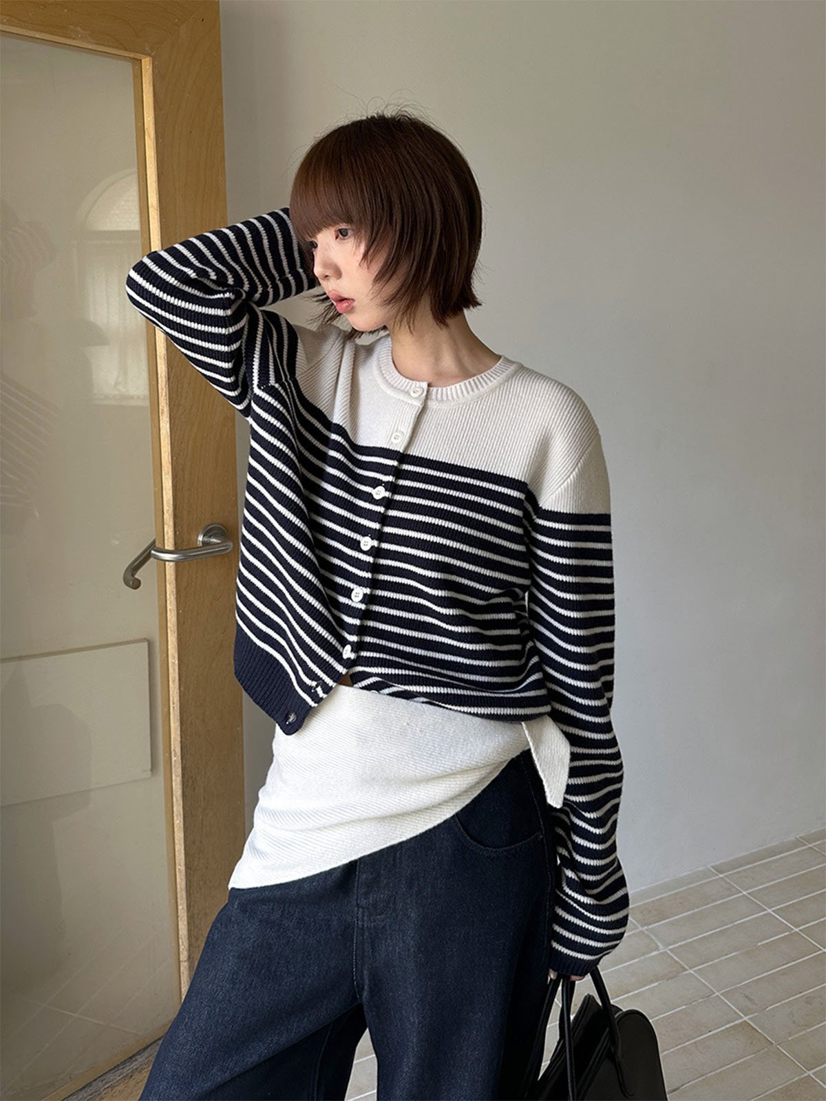 Small Square Scarf Cardigan58515 - 图片 2