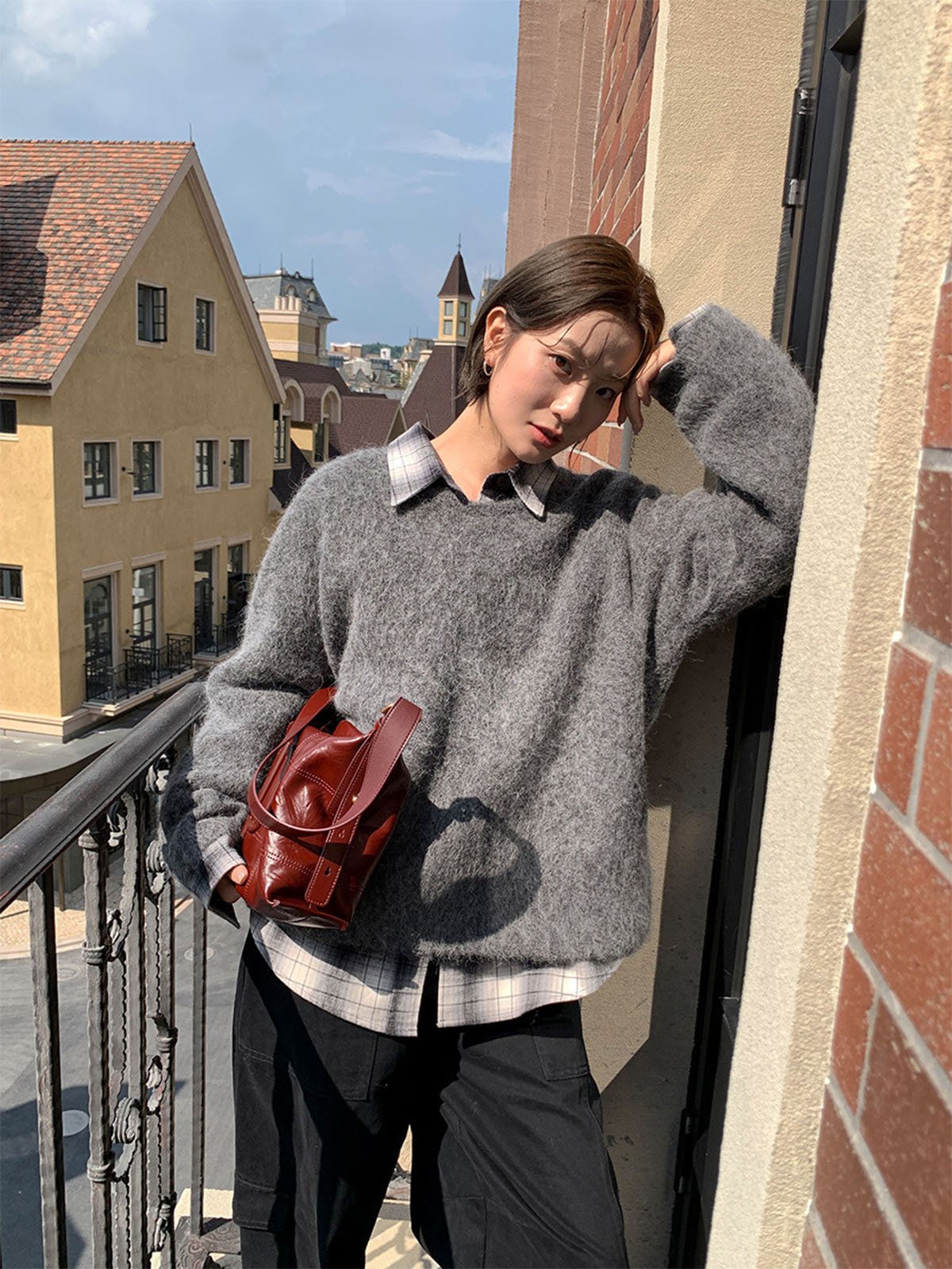 Alpaca Skin-friendly and Warm Knitted Top57853 - 图片 2